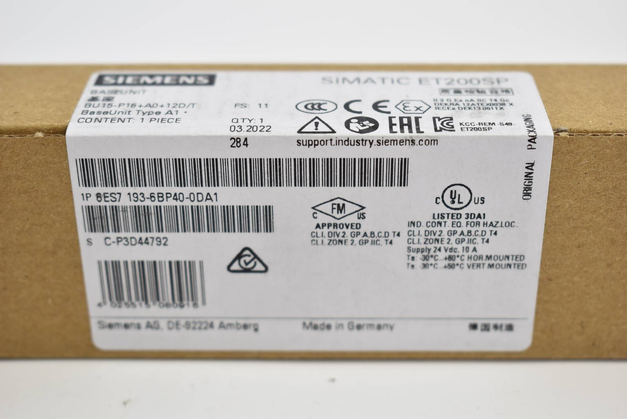 Siemens simatic ET200SP 6ES7 193-6BP40-0DA1 ( 6ES7193-6BP40-0DA1 )