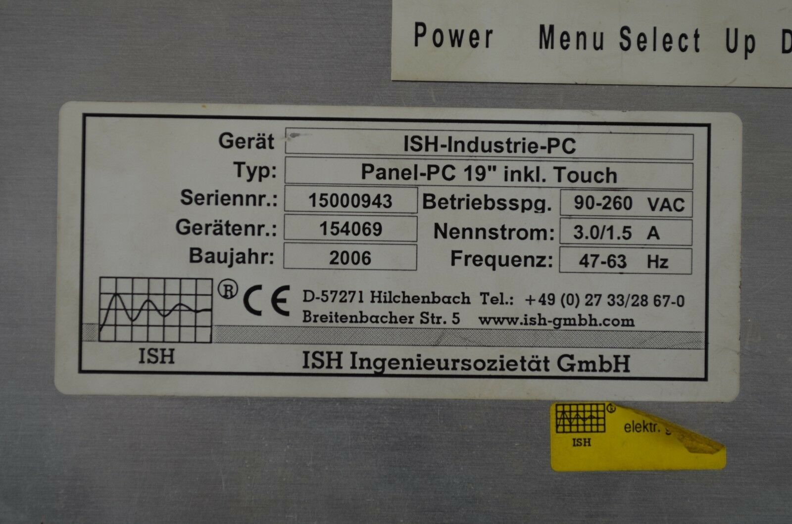 ISH Ingenieursozietät GmbH ISH-Industrie-PC Panel-PC 19" 154069