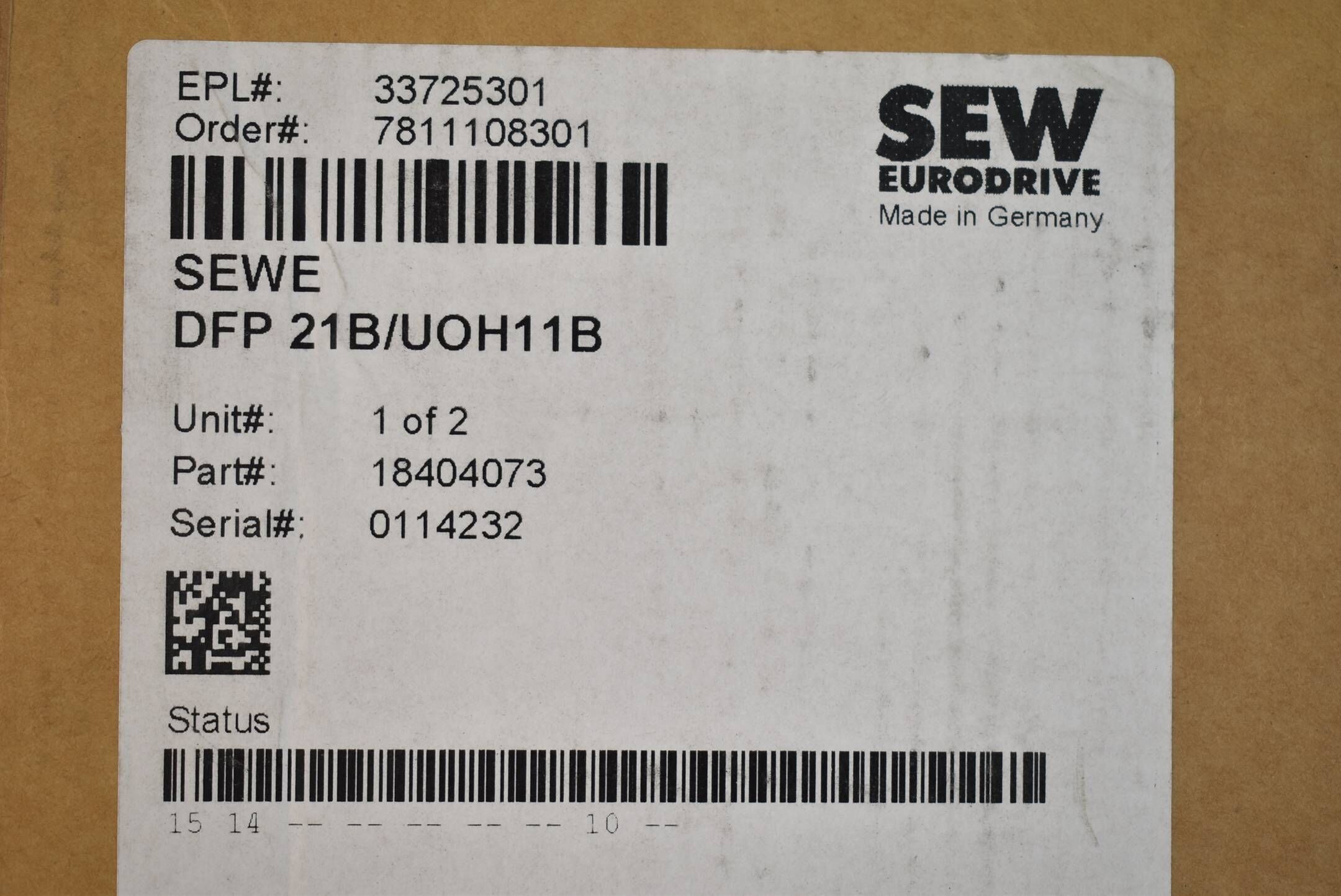 SEW eurodrive Gateway DFP 21B/UOH11B ( 24VDC 0,3A )