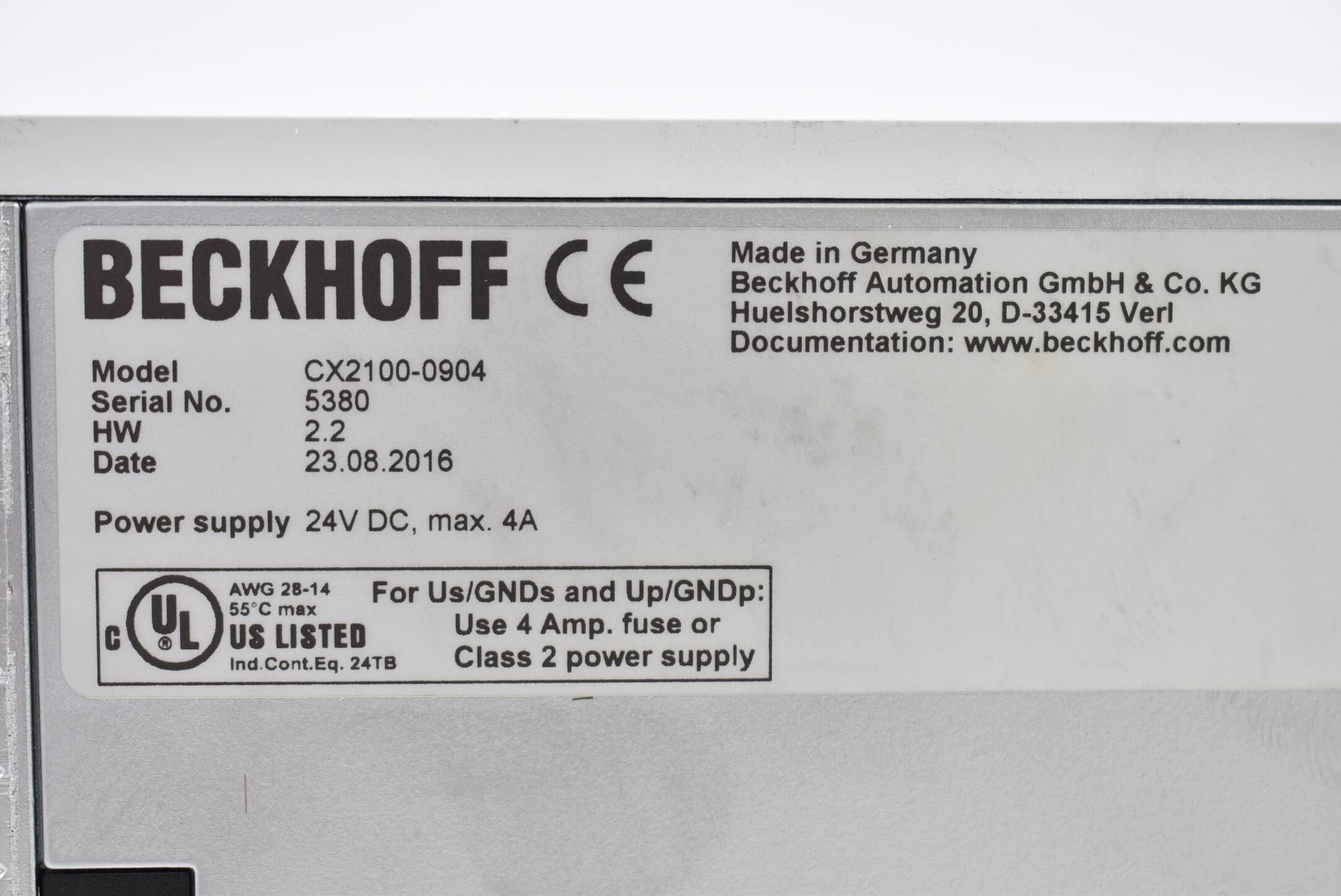 Beckhoff Netzteil mit integrierter USV 24VDC max.4A CX2100-0904 ( CX 2100-0904 )