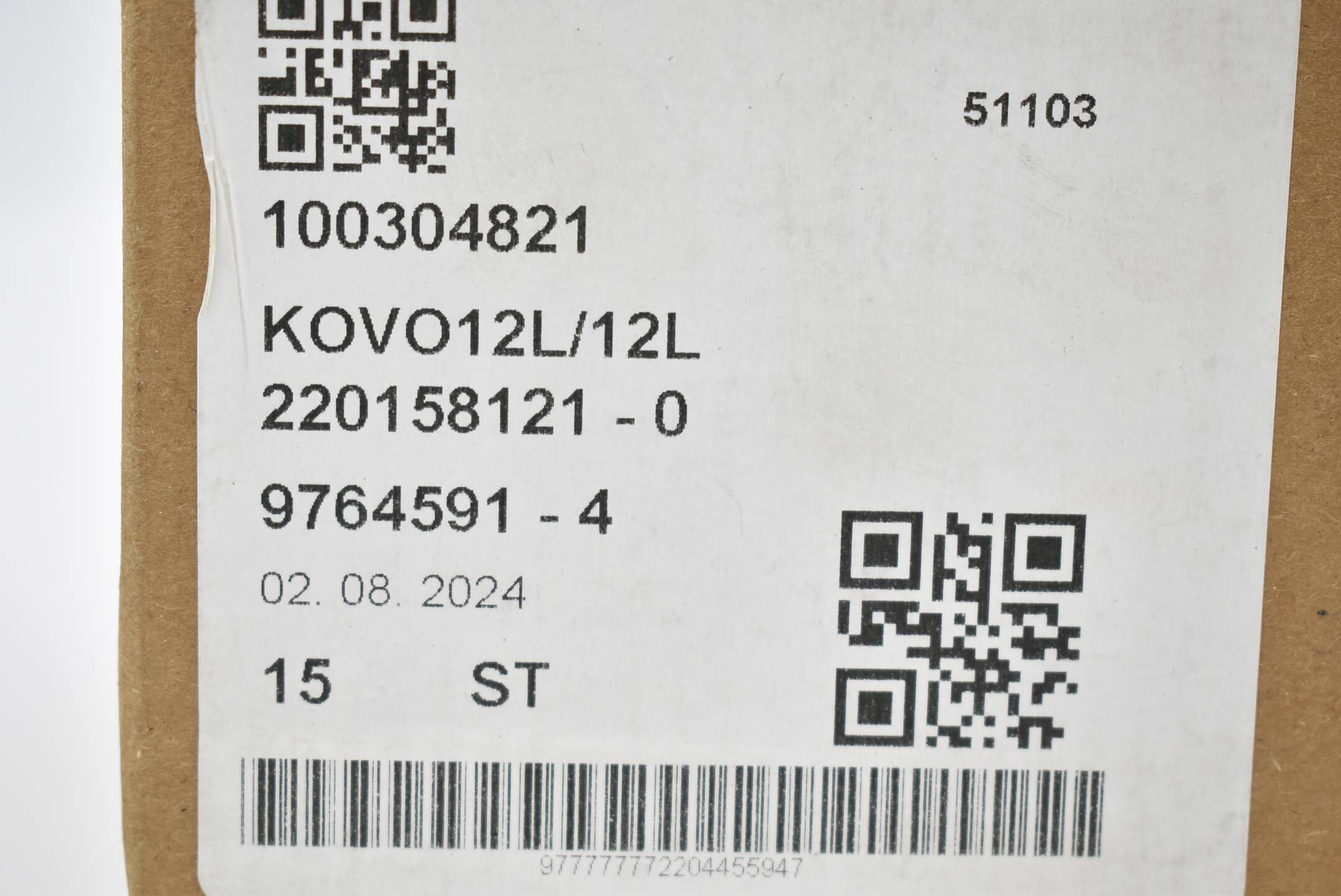 Voss gerader Verbinder KOVO 12L/12L ( 220158121-0 ) 1 Stück