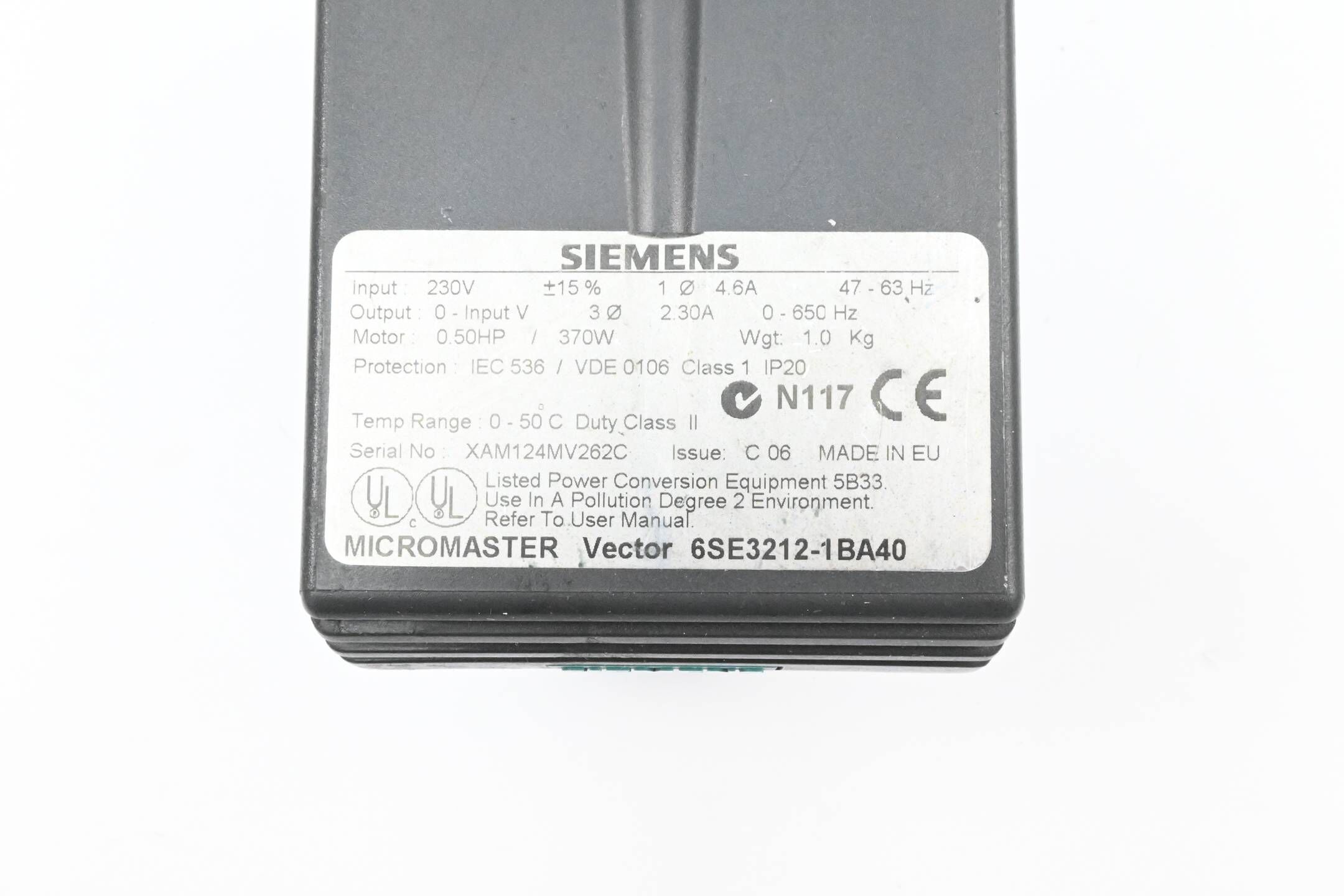Siemens Micromaster Vector 6SE3212-1BA40 ( 6SE3 212-1BA40 )