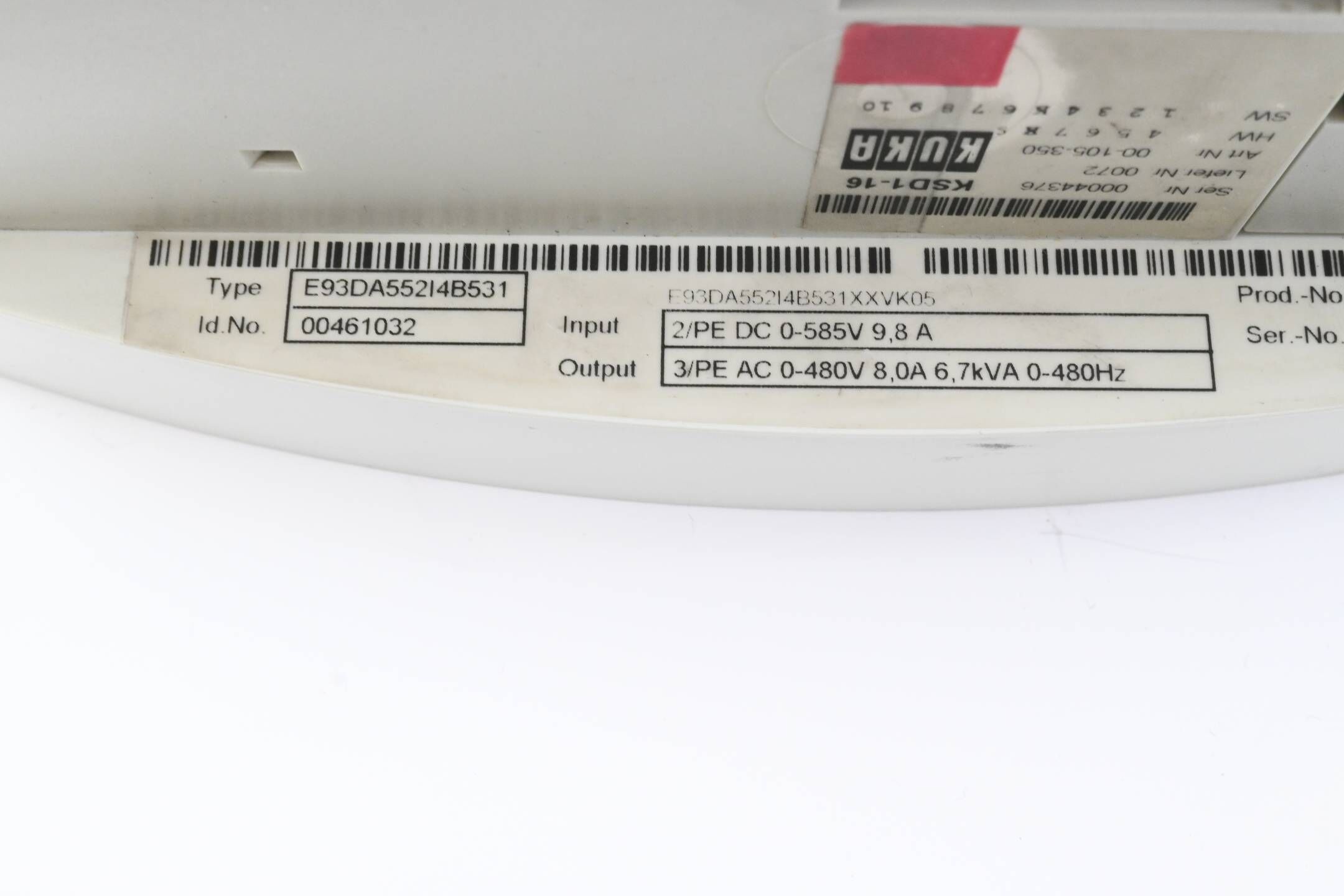 KUKA Lenze Servo Drive KSD1-16 E93DA552I4B531 ( 00461032 ) E93DA552I4B531XXVK05