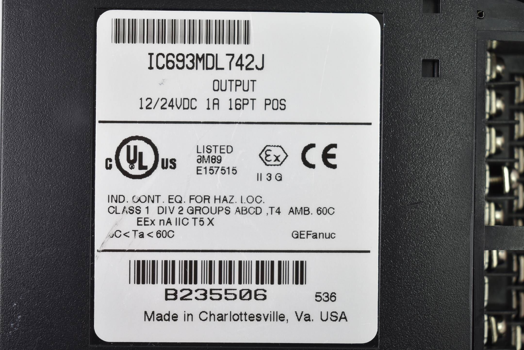 Fanuc Output Modul 12/24VDC 1A 16PT POS IC693MDL742J