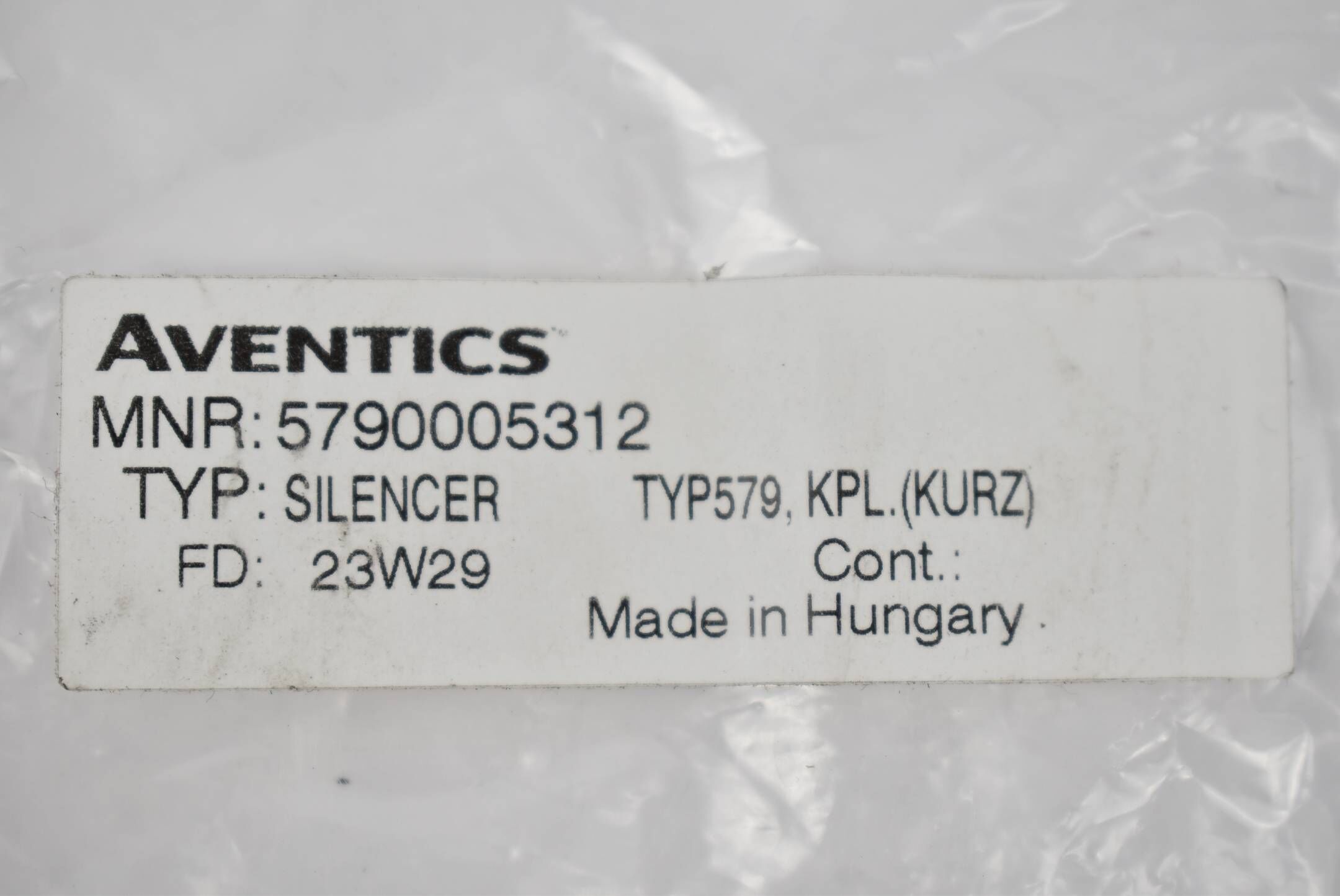 Aventics Schalldämpfer Silencer Typ579 KPL Kurz ( 5790005312 )