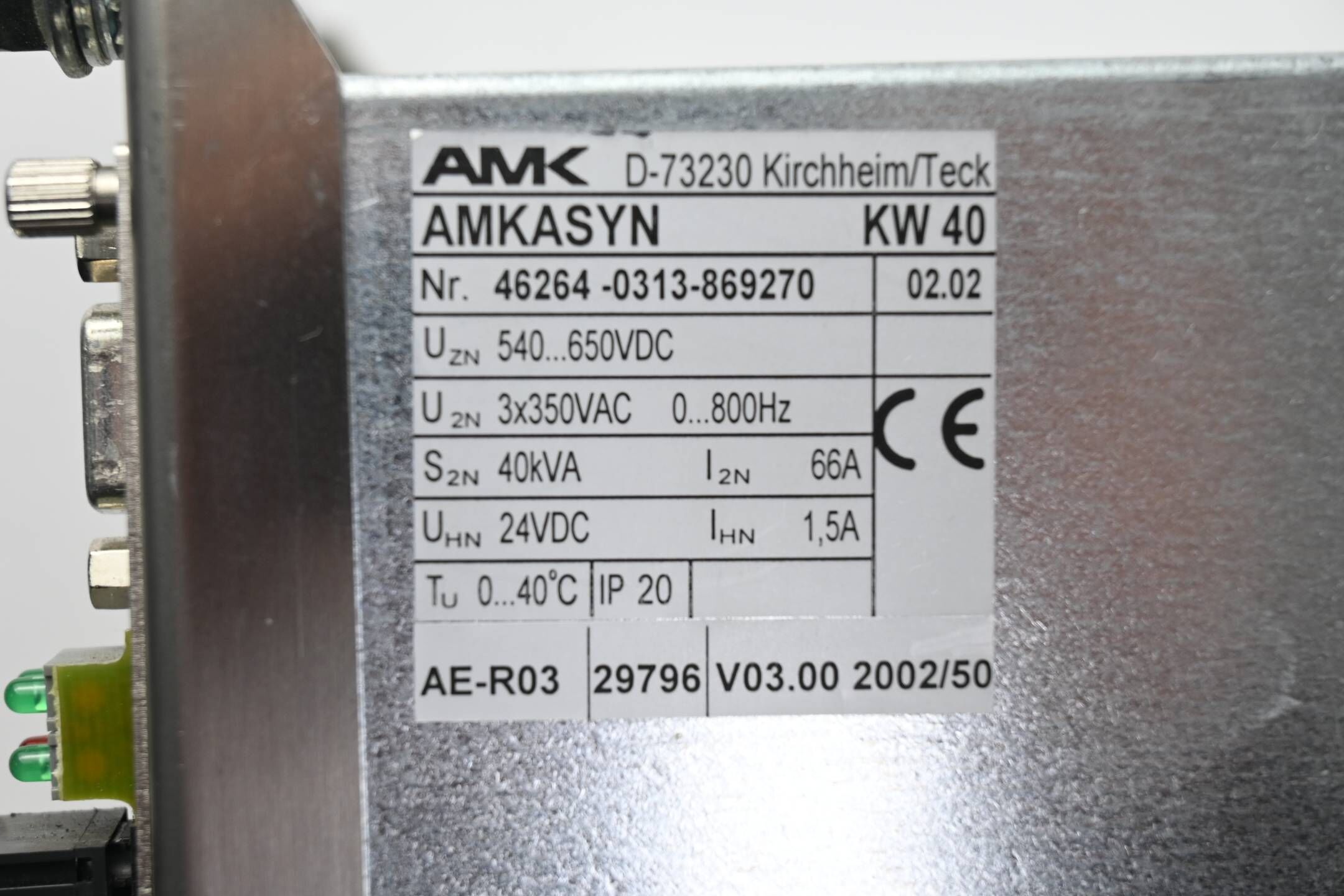 AMK Amkasyn Frequenzumrichter KW40 inkl. Reglerkarte KW-R03
