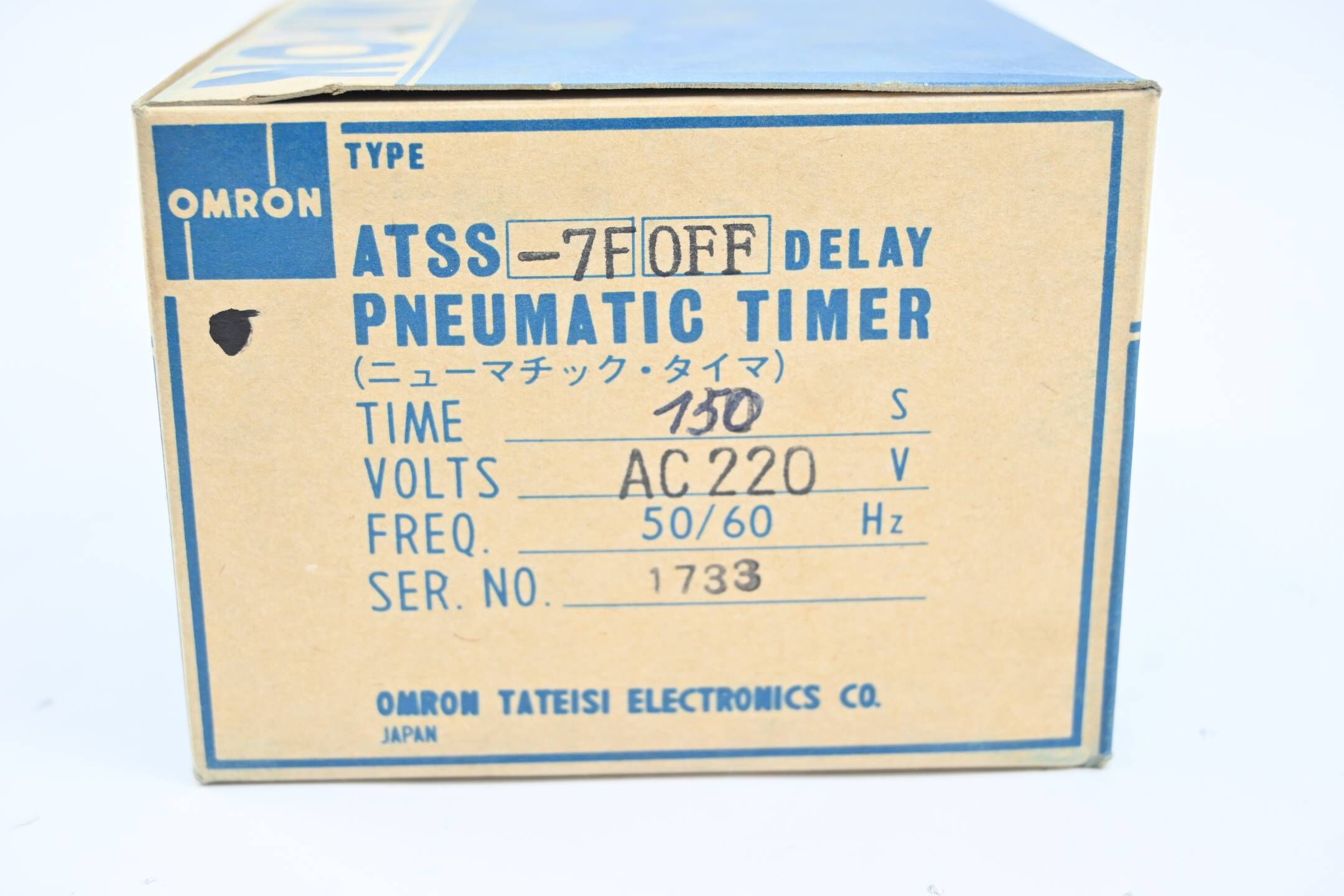 Omron Pneumatik Timer Ausschaltverzögerung 150s 220 VAC ( ATSS-7F )