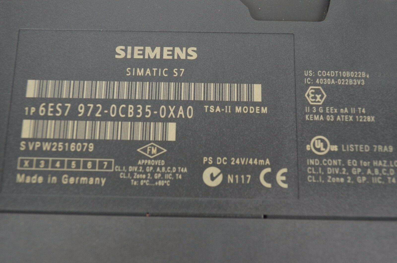 Siemens simatic S7 TSA-II Modem 6ES7 972-0CB35-0XA0 // 6ES7972-0CB35-0XA0 / E2