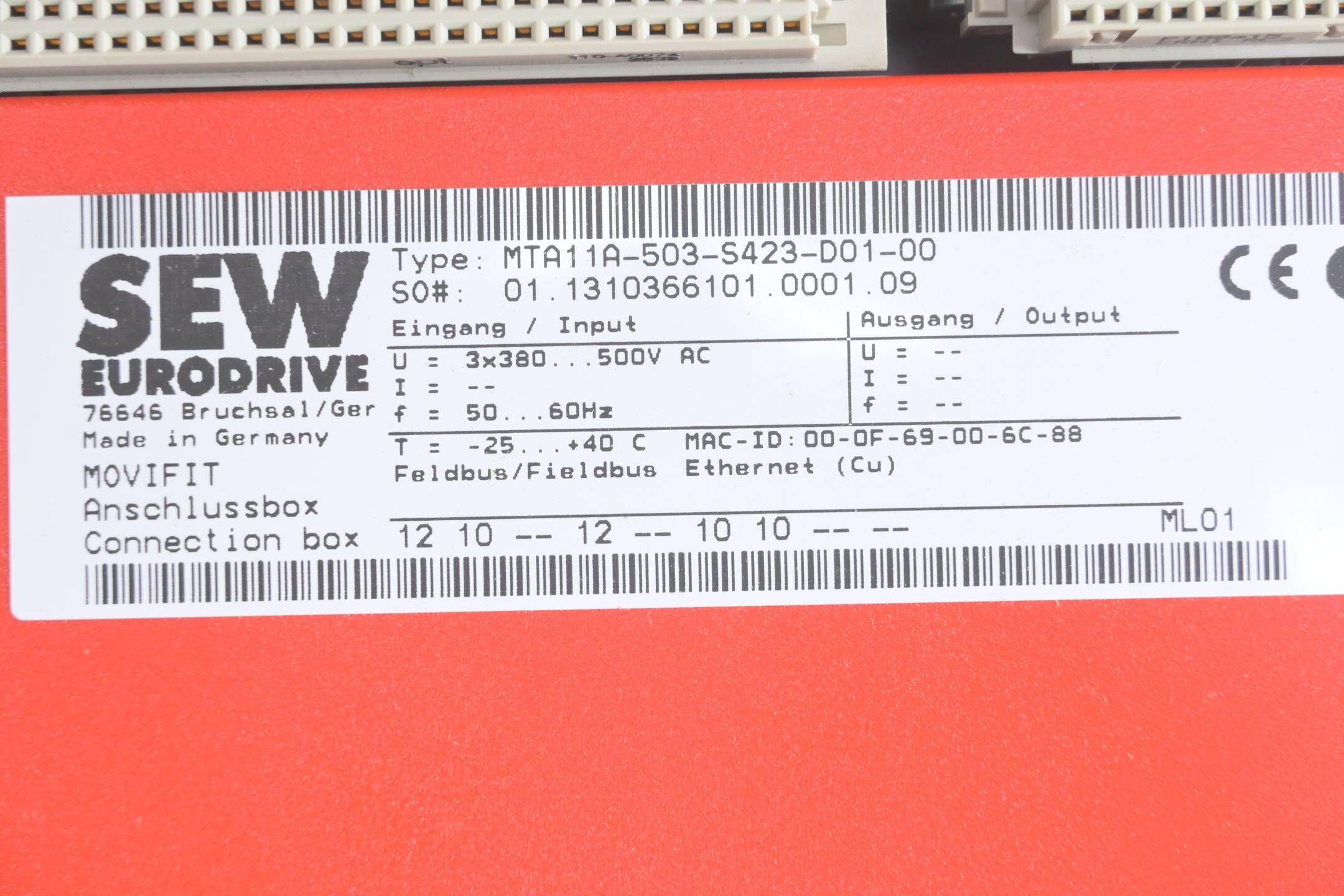 SEW Eurodrive Movifit Anschlussbox MTA11A-503-S423-D01-00