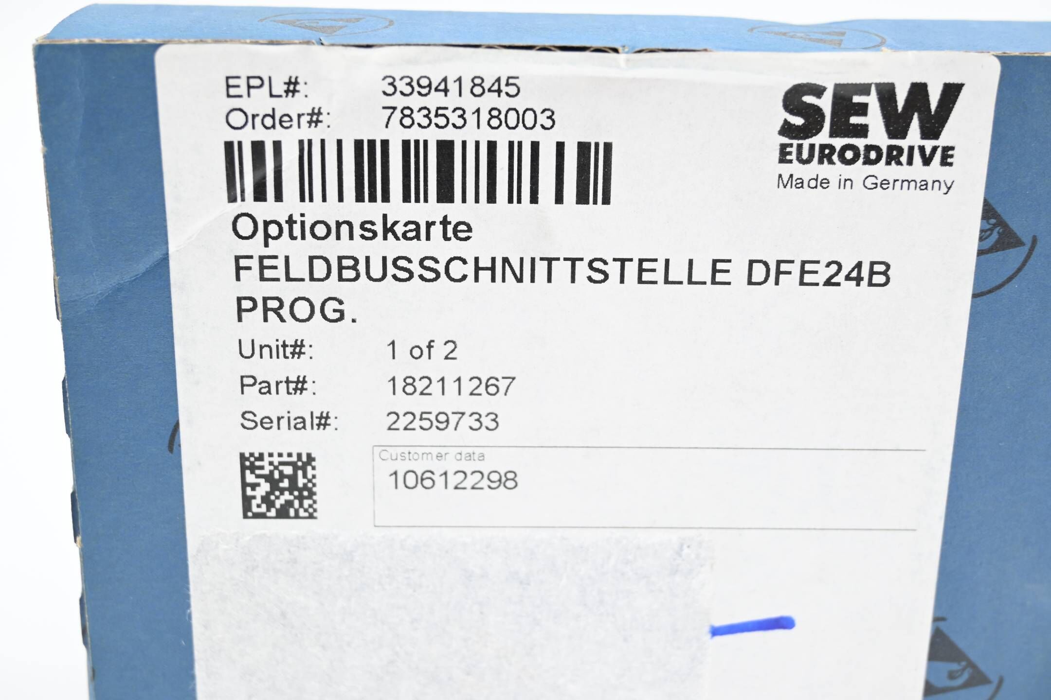 SEW-Eurodrive Optionskarte Feldbusschnittstelle DFE24B ( 18211267 )