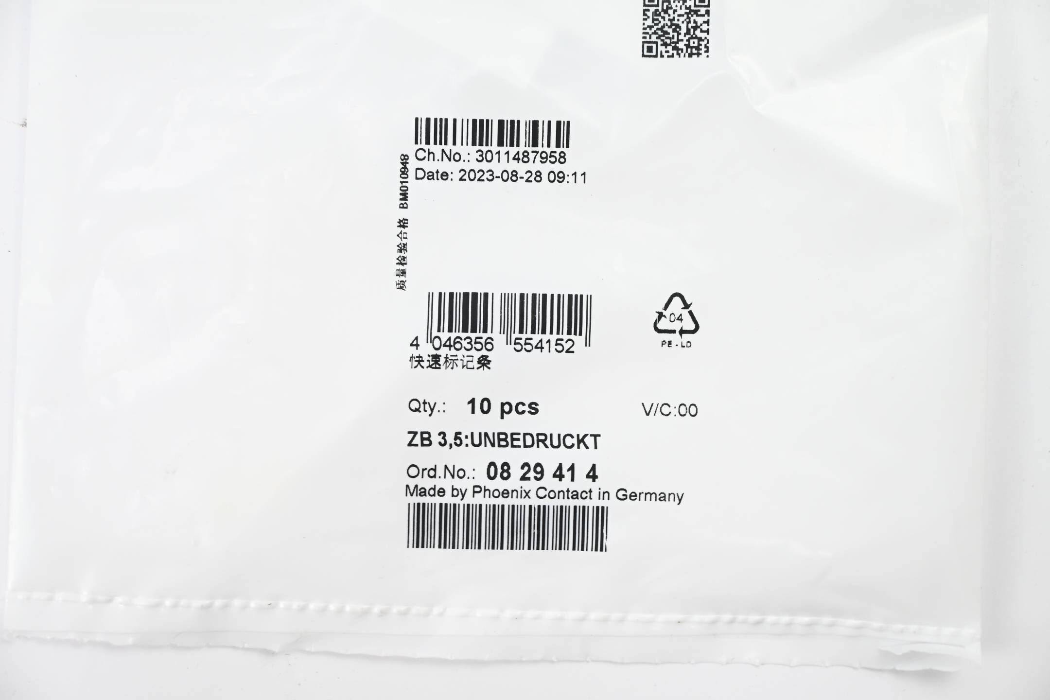Phoenix Contact 10 Stück Zackband-Klemmenmarker ZB 3,5 ( 0829414 )