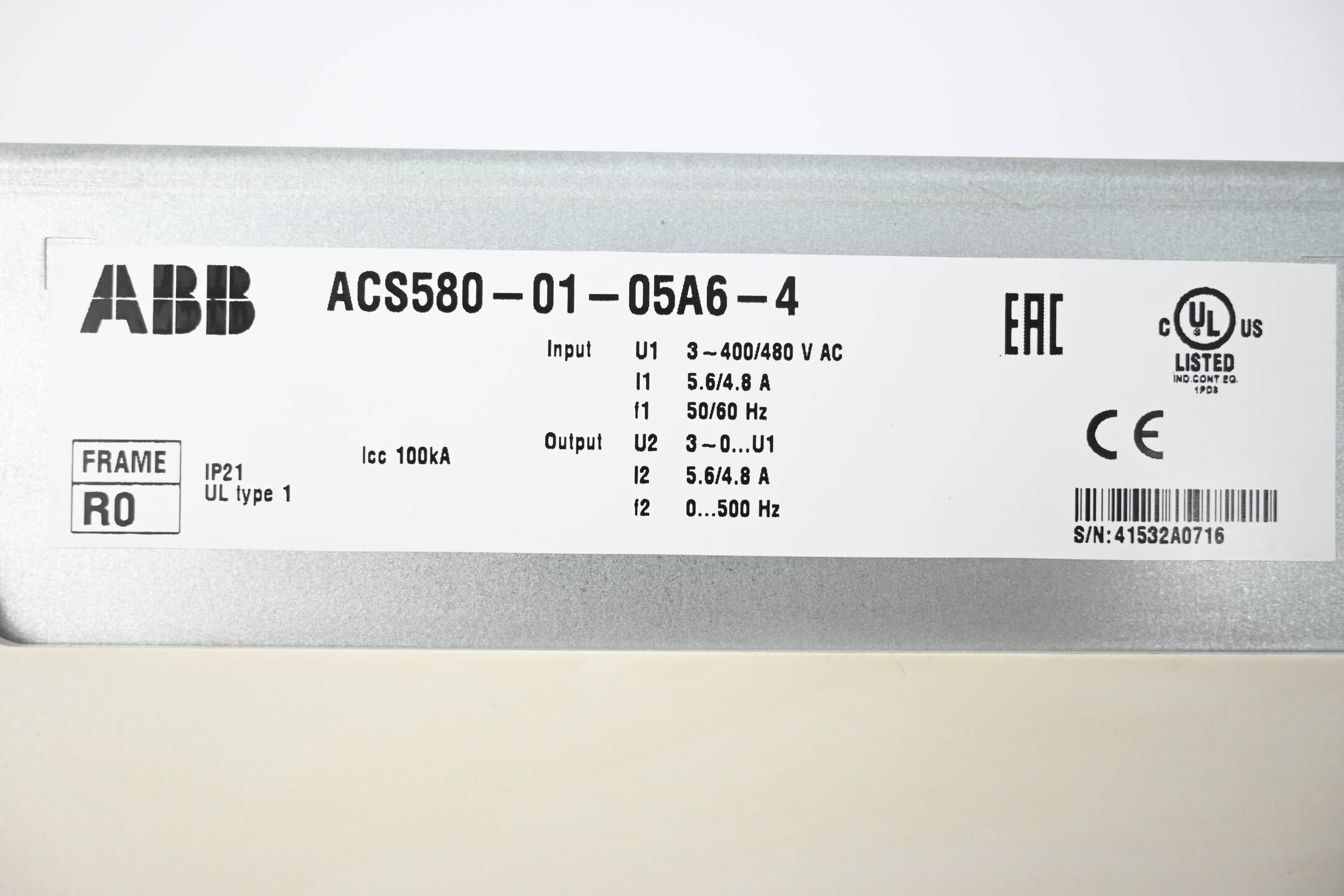 ABB Frequenzumrichter ACS580-01-05A6-4