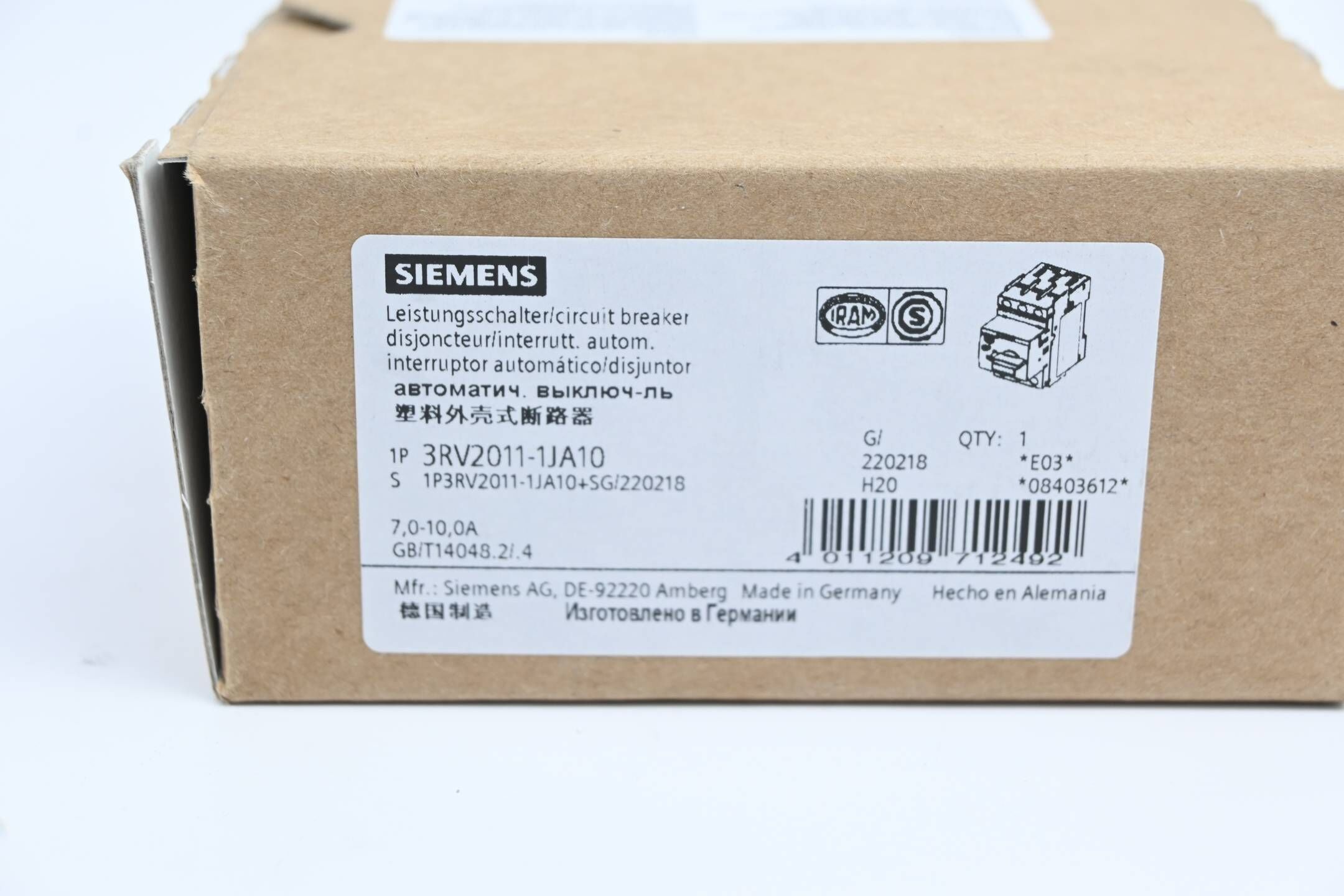 Siemens Sirius Leistungsschalter 3RV2011-1JA10 ( 3RV2 011-1JA10 )