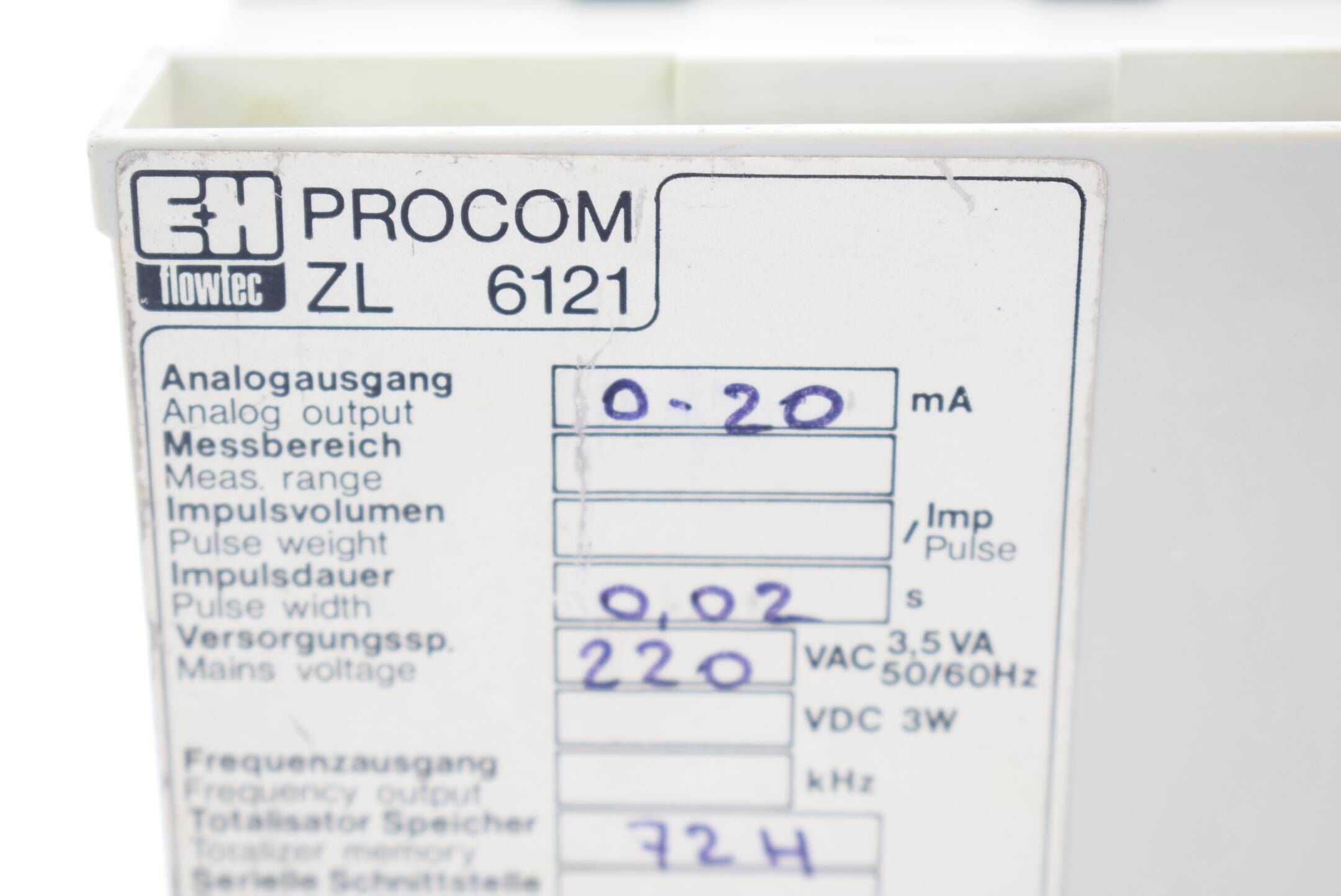 Endress & Hauser E+H Procom Flowtec ZL 6121 ( ZL6121 )