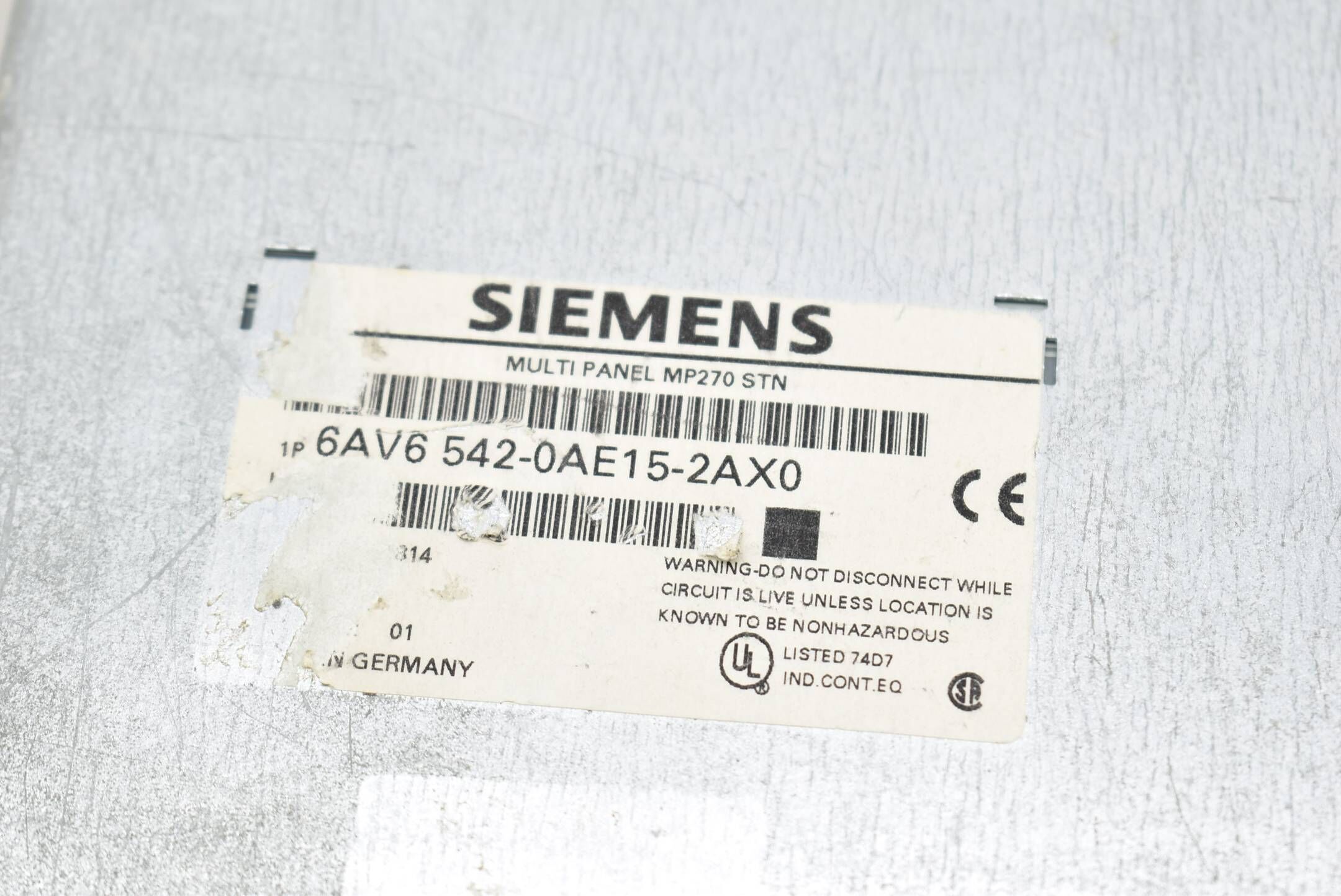 Siemens Multipanel MP270 STN 6AV6 542-0AE15-2AX0 ( 6AV6542-0AE15-2AX0 ) E.01
