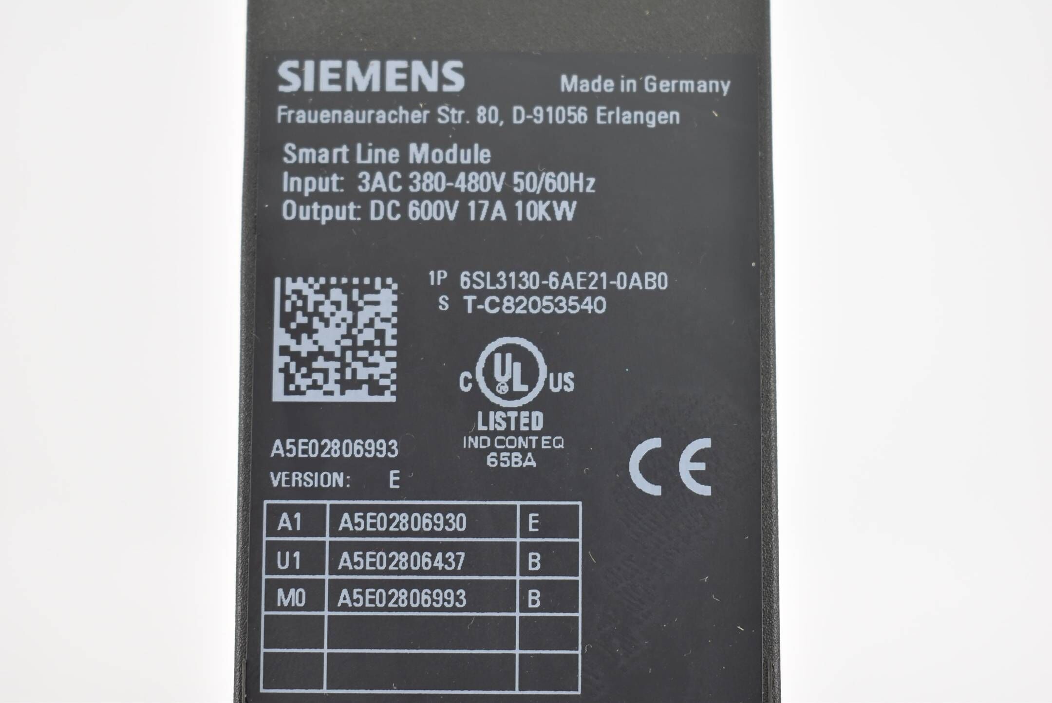 Siemens sinamics S120 smart line 6SL3 130-6AE21-0AB0 ( 6SL3130-6AE21-0AB0 ) E