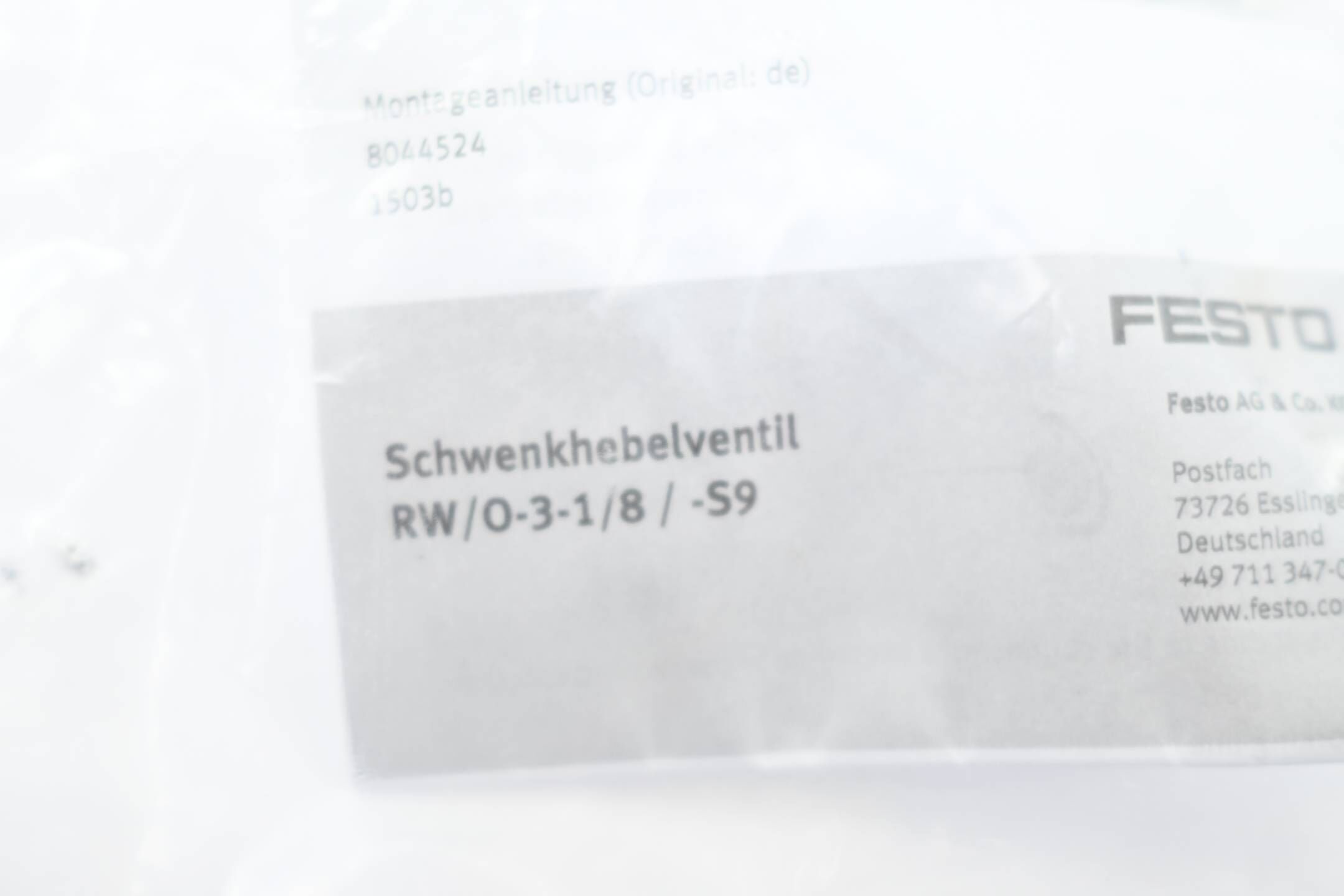Festo Schwenkhebelventil RW/O-3-1/8 / -S9 ( 4937 )