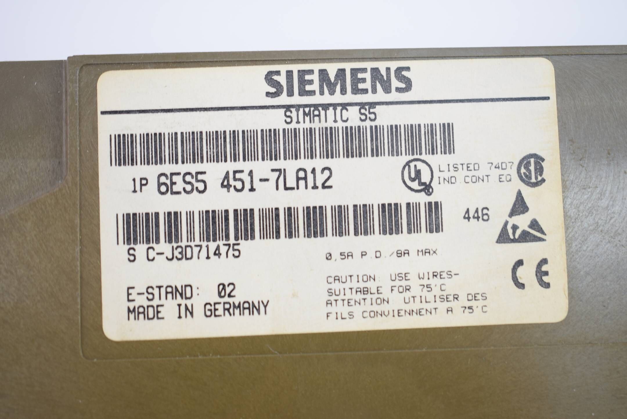Siemens Simatic S5 6ES5451-7LA12 ( 6ES5 451-7LA12 ) 