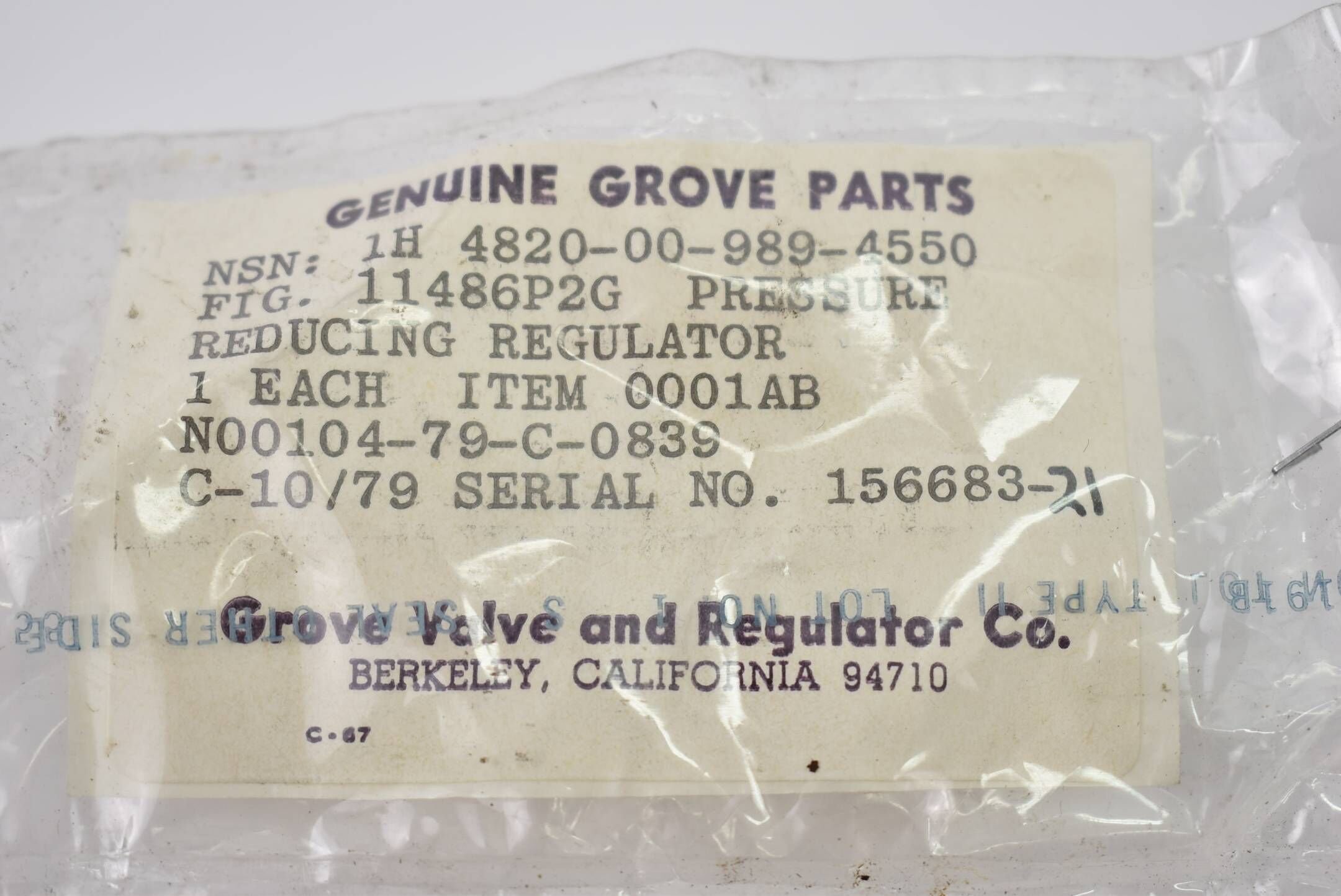 Genuine Grove Parts Flüssigkeitsdruckregelventil 11486P2G