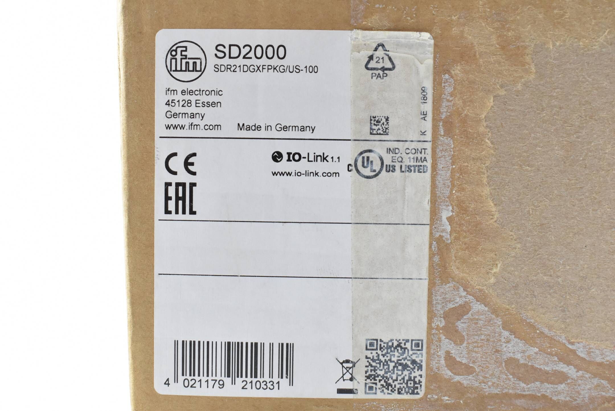 Ifm Electronic SD2000 Druckluftzähler SDR21DGXFPKG/US-100
