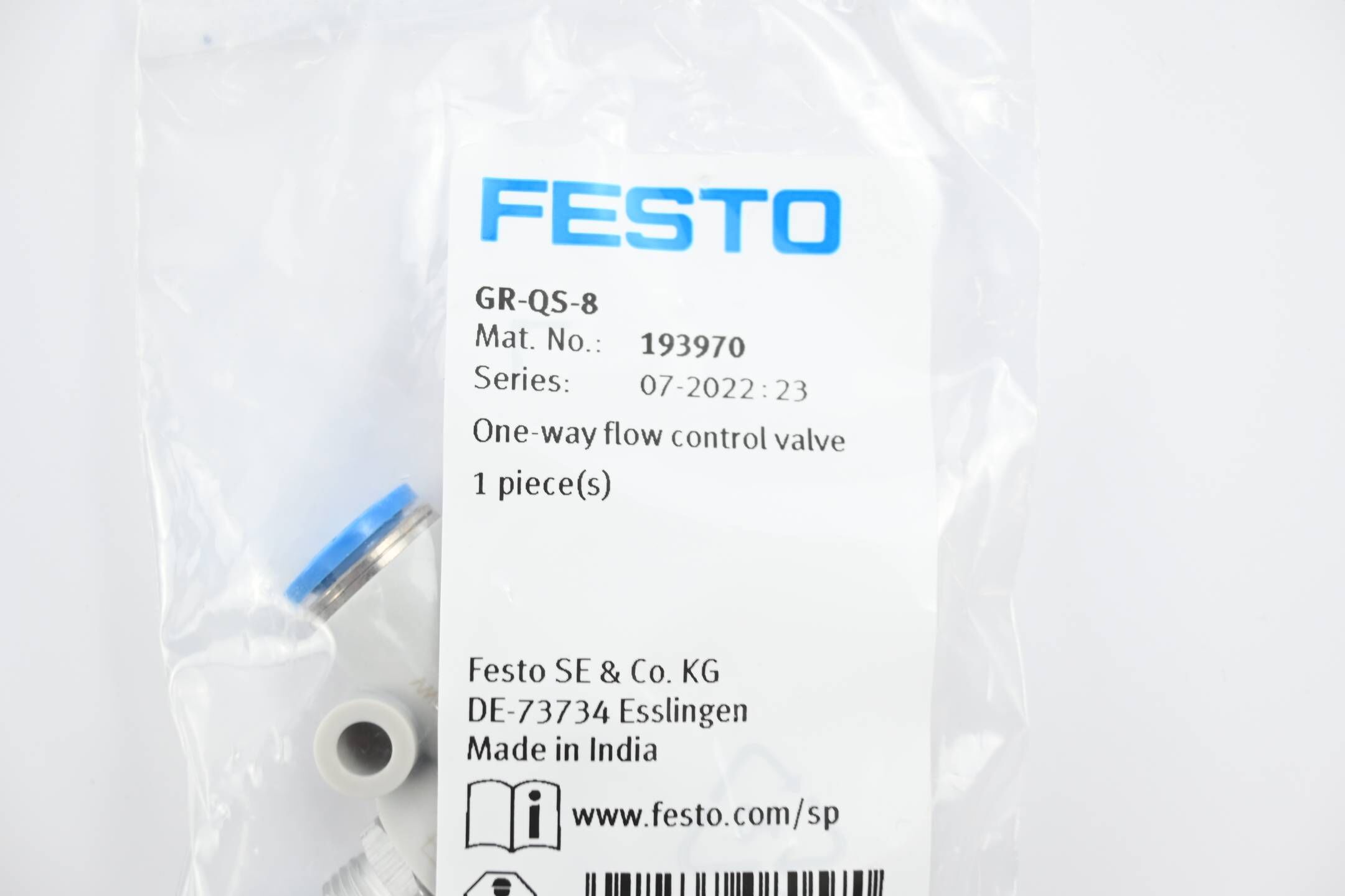 Festo Drossel-Rückschlagventil GR-QS-8 ( 193970 )
