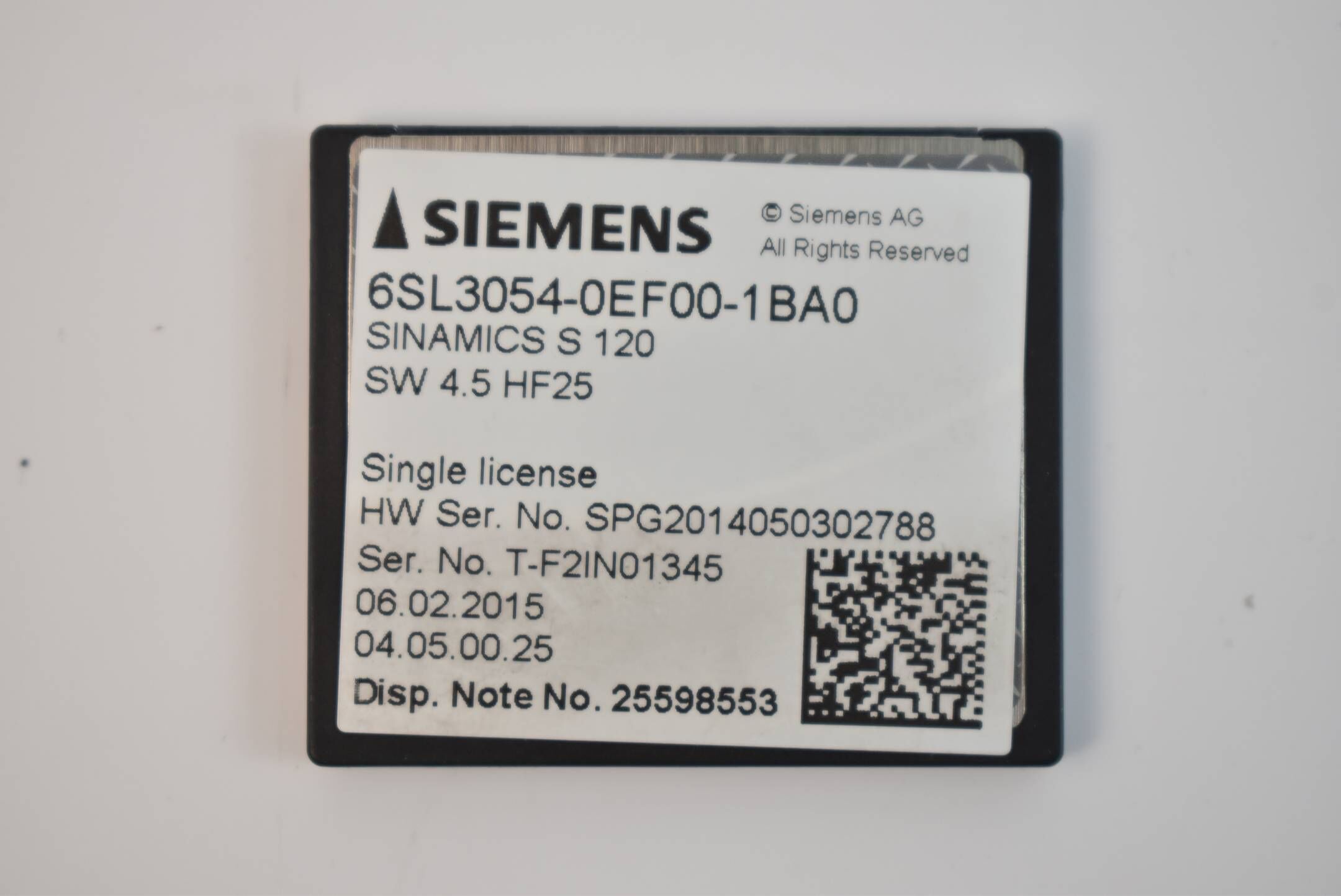Siemens sinamics S120 CompactFlash 6SL3 054-0EF00-1BA0 ( 6SL3054-0EF00-1BA0 )