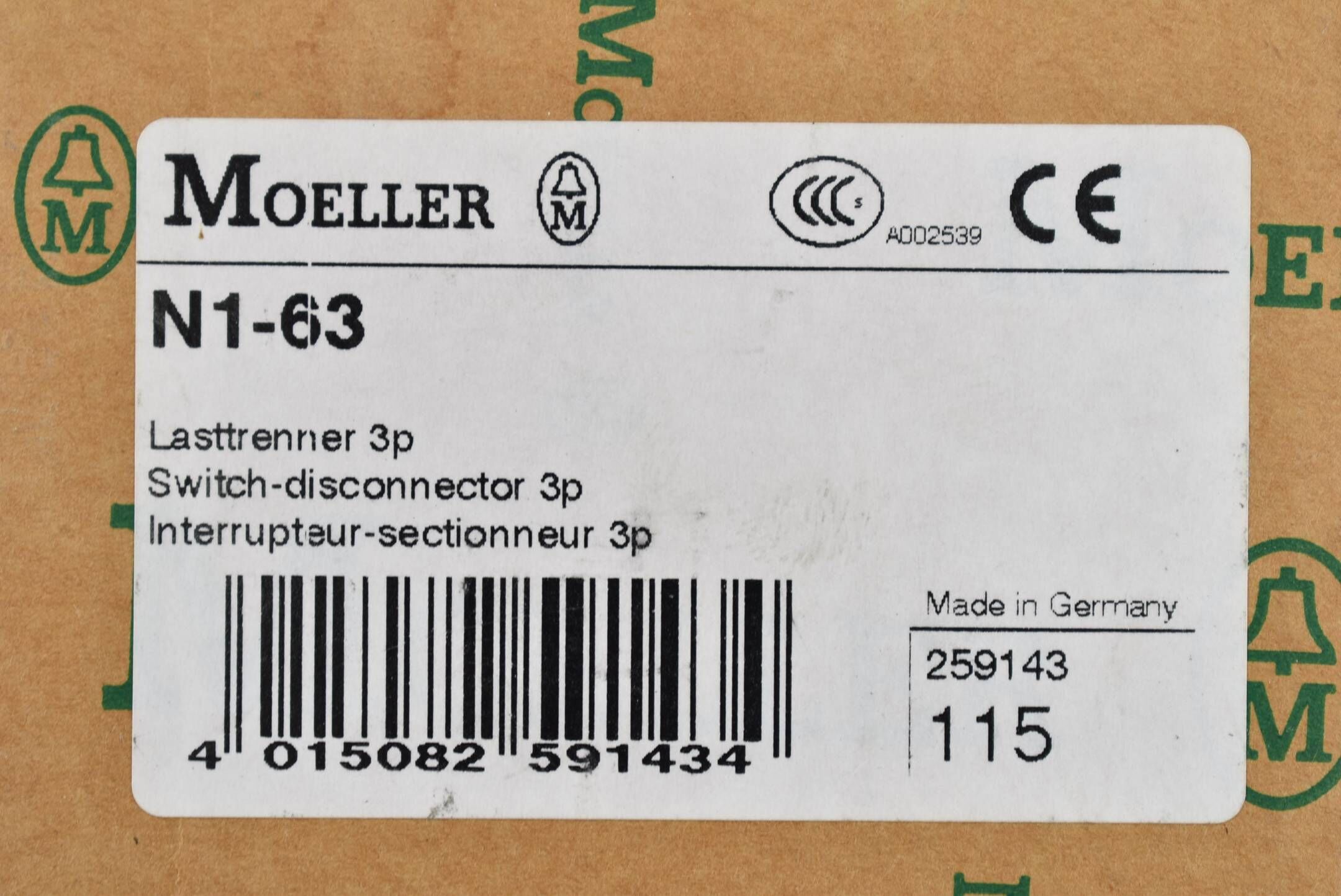 Klöckner-Moeller Lasttrenner 3p 690 V AC N1-63