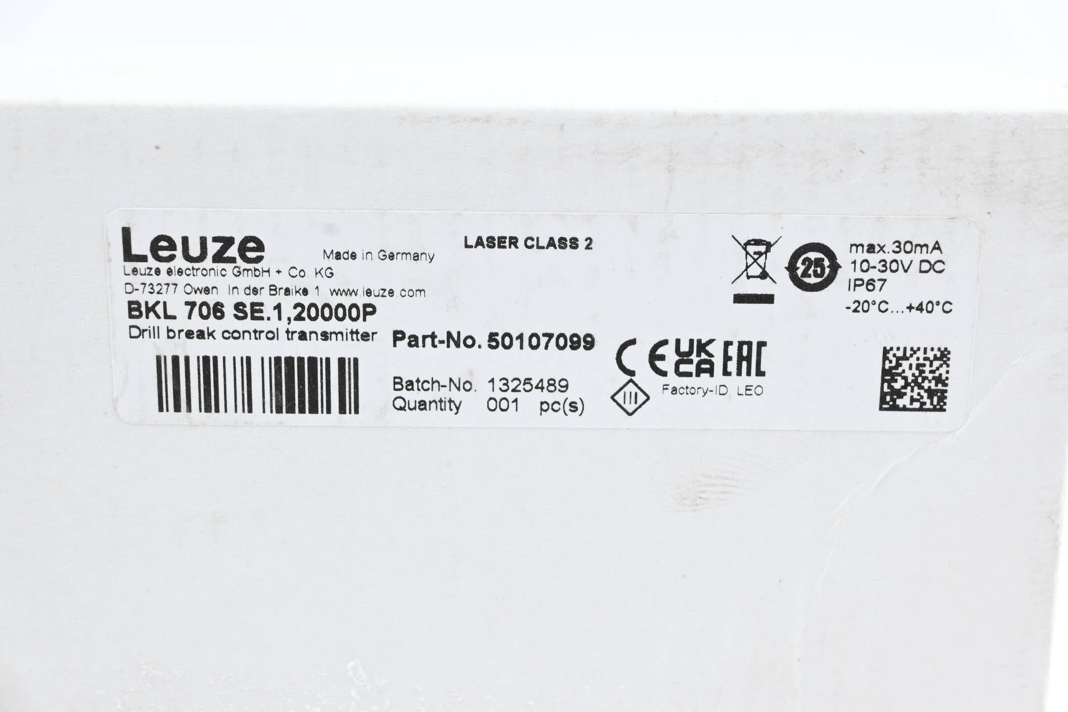 Leuze Bohrerbruchkontrolle Sender BKL 706 SE.1,20000P ( 50107099 )