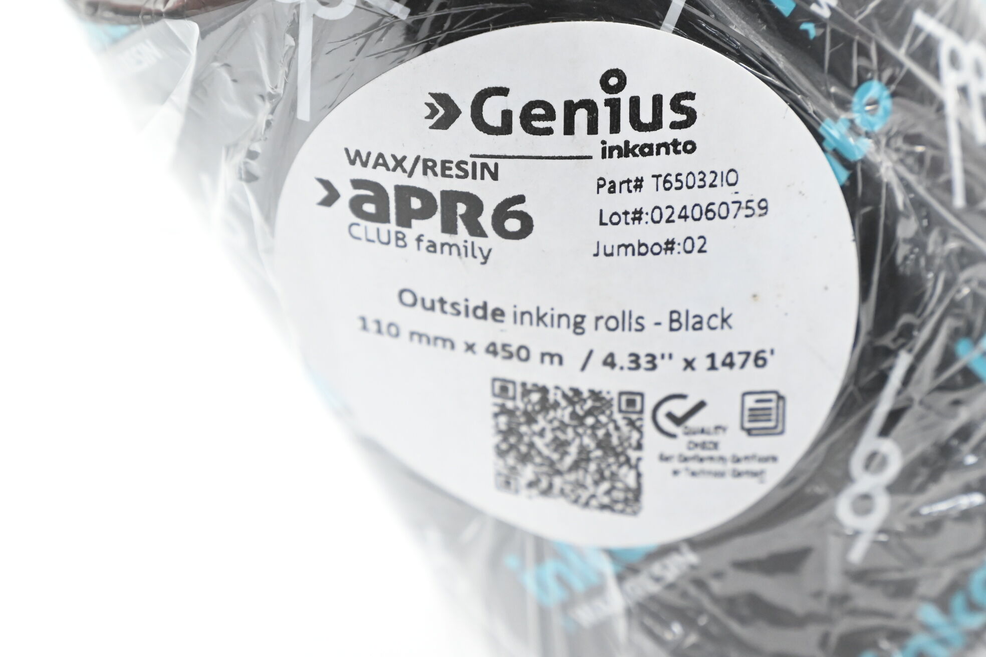 Inkanto Genius Thermotransfer-Farbband APR6 Wax/Resin 110mm x 450m ( T65032IO )
