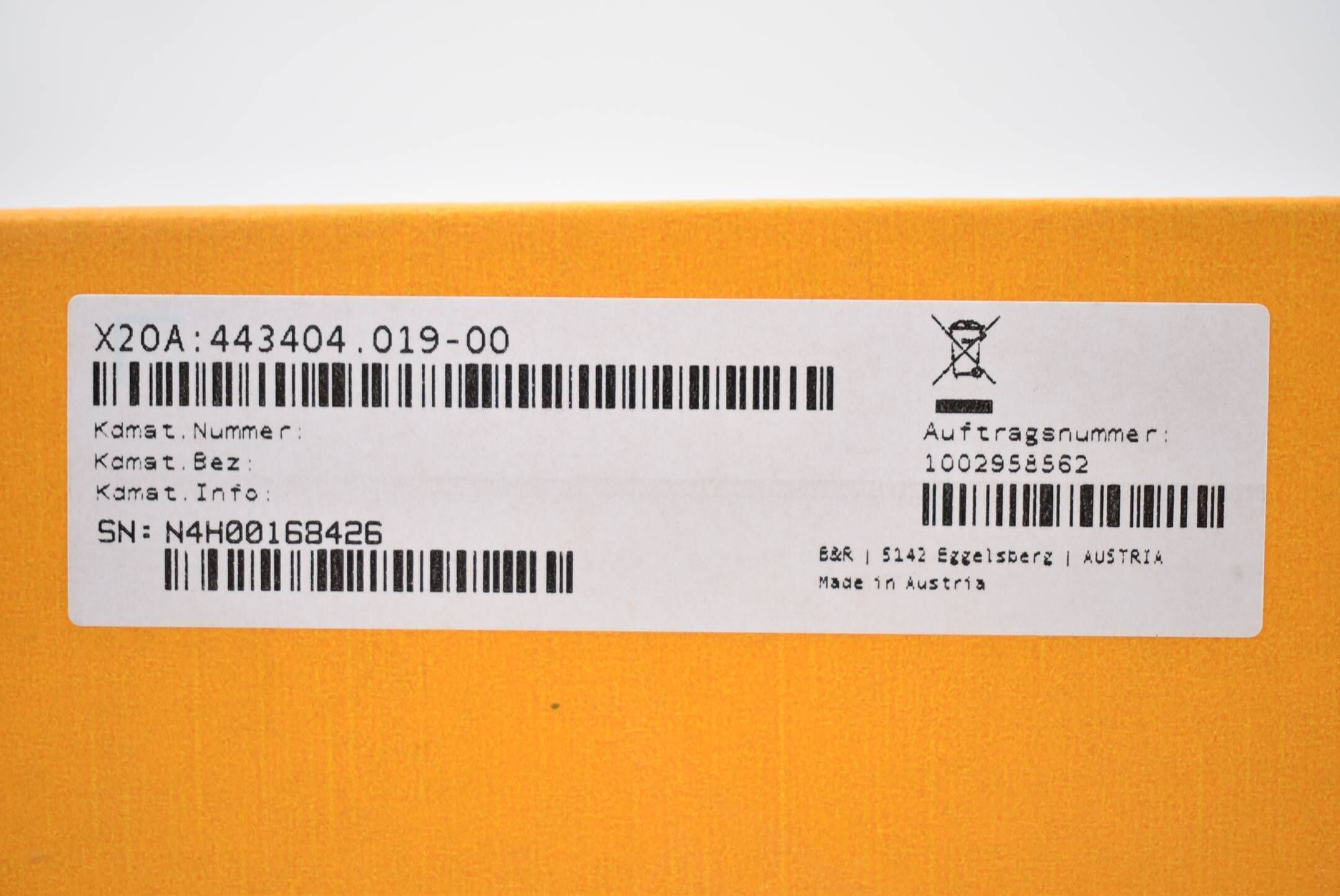 B&R  X20A:443404.019-00 X20BC0083 + X20BB80 + X20PS9400 + X20CMR010 + X20SI4100+