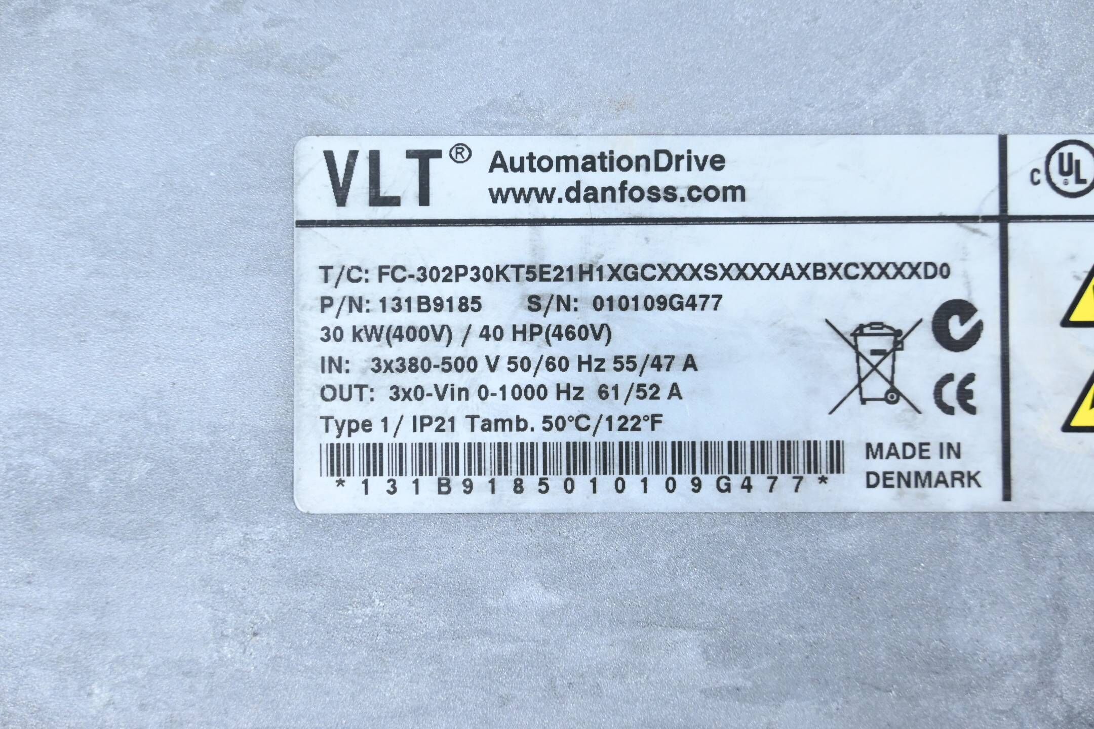 DEFEKT Danfoss Umrichter FC-302P30KT5E21H1XGCXXXSXXXXAXBXCXXXXD0 ( 131B9185 )