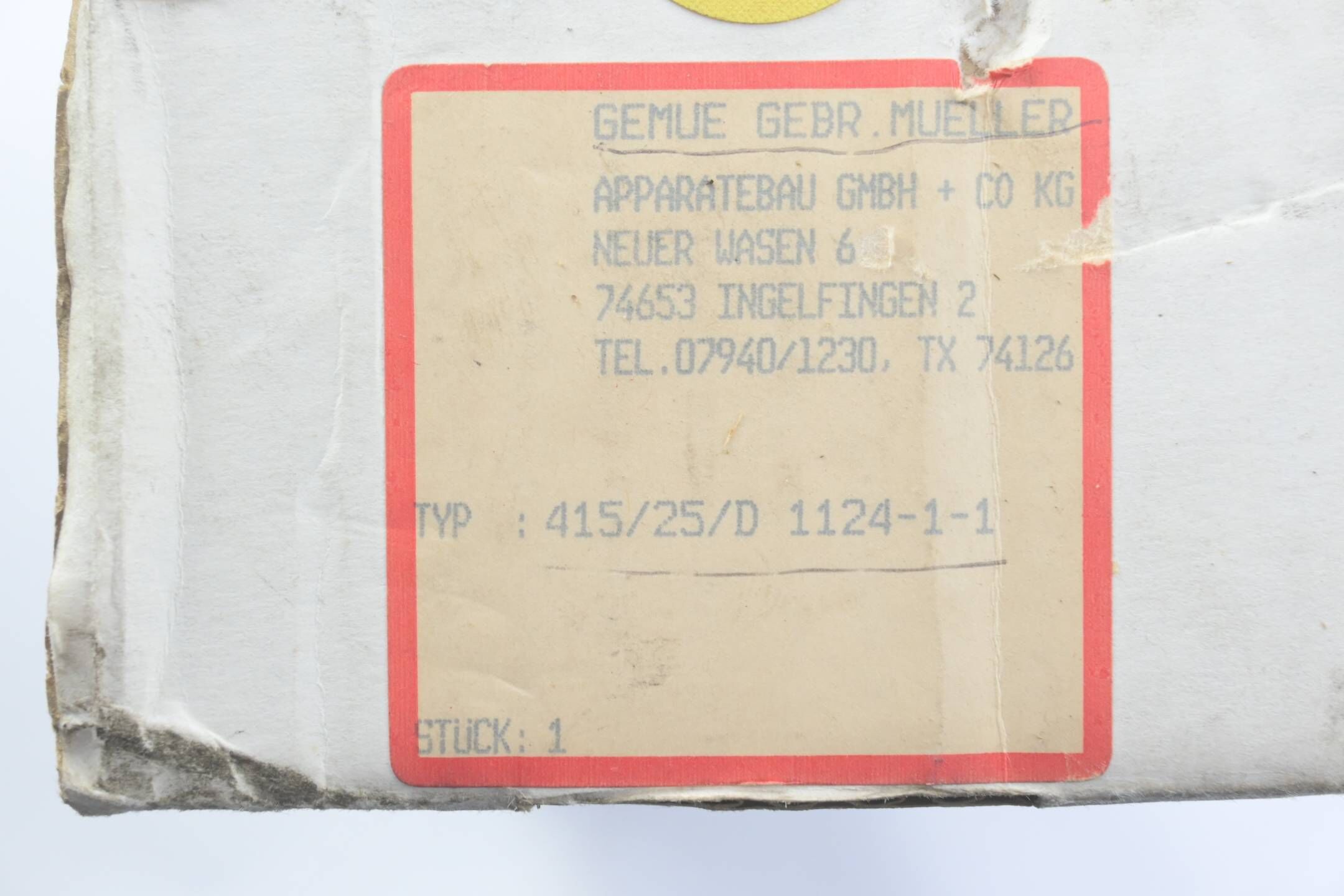 Gemü Absperrventil 415/25/D 1124-1-1