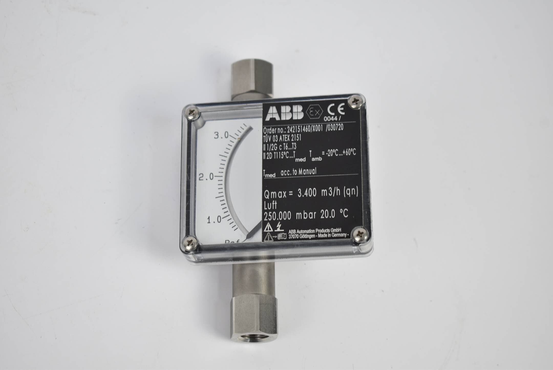 ABB Durchflussmesser 250.000mbar 20°C 242151460/X001  /030720 ( D10A32_5  )