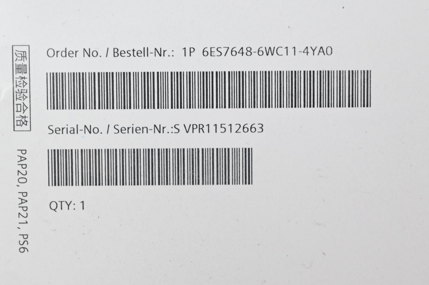Siemens Simatic IPC Oper Syst. Package 6ES7648-6WC11-4YA0 // 6ES7 648-6WC11-4YA0