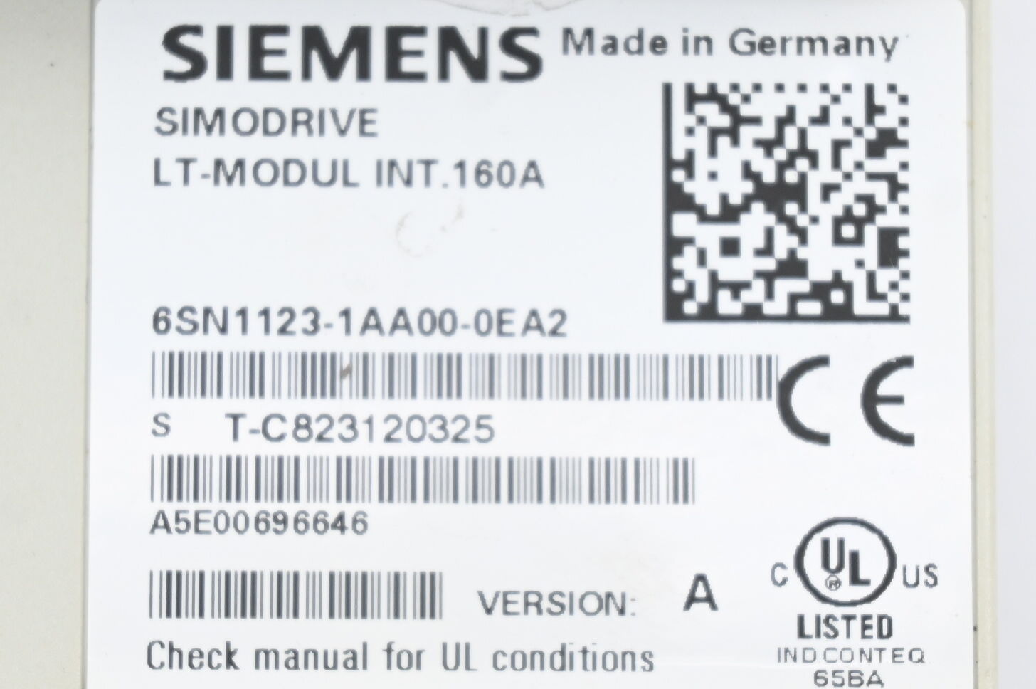 Siemens Simodrive Frontcover für 6SN1123-1AA00-0EA2