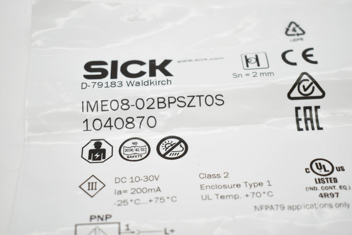 SICK Induktiver Näherungssensor IME08-02BPSZT02 ( 1040870 )