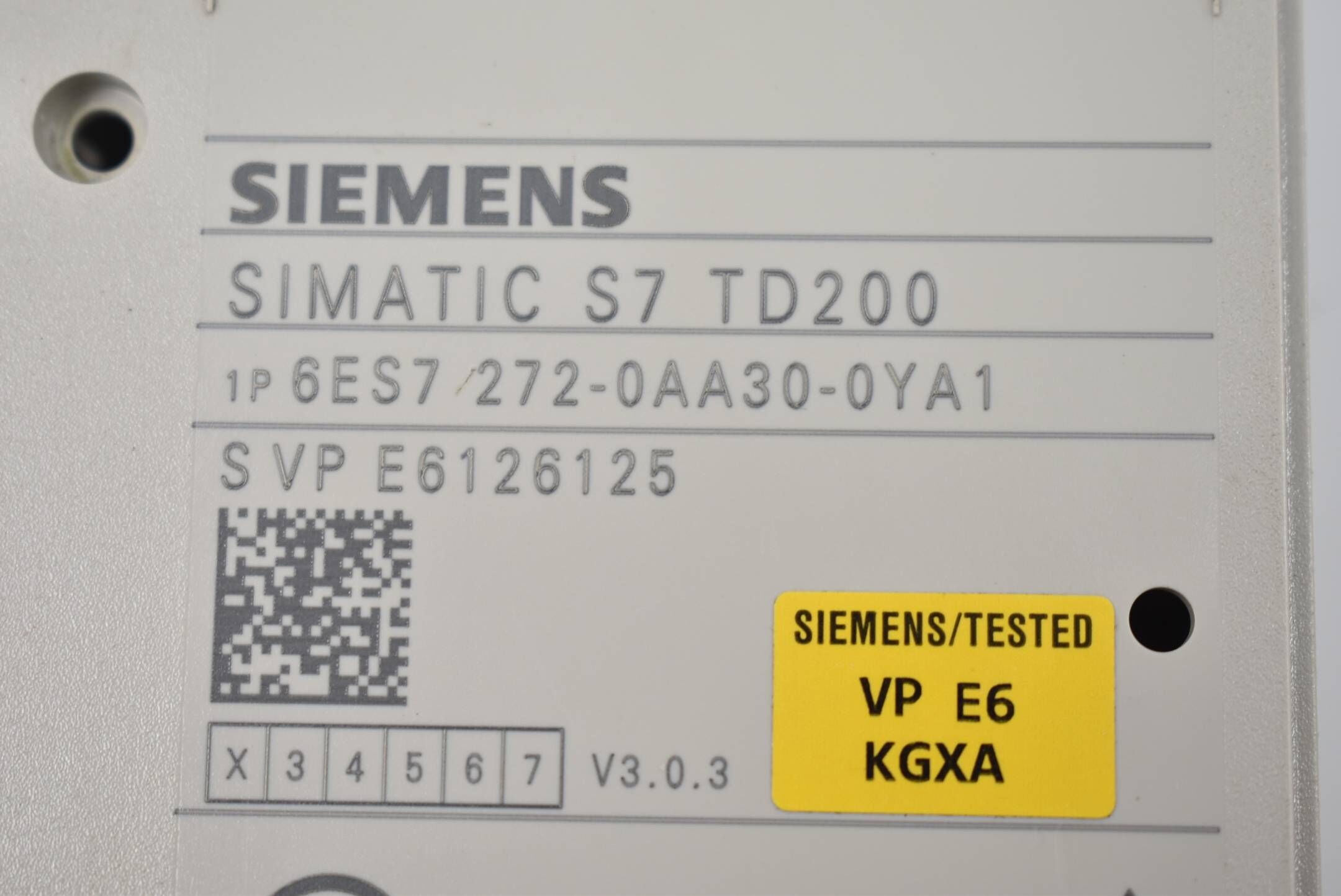 Siemens Front + Backcover TD200 Panel ( 6ES7272-0AA30-0YA1 ) B