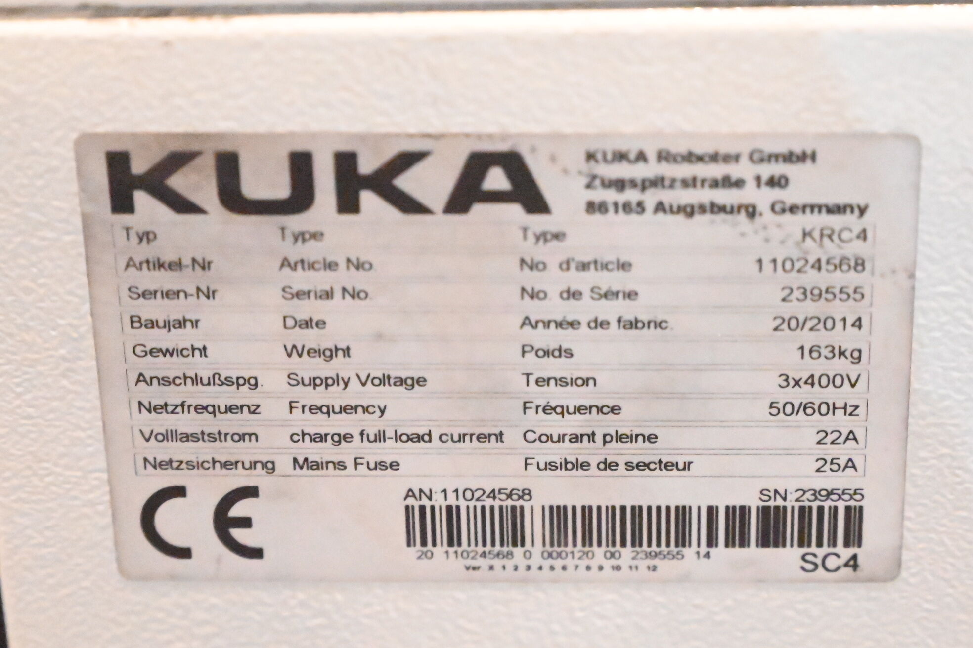Kuka Industrieroboter KR240 R2700 Prime inkl. Schaltschrank KRC4 + 00-168-334
