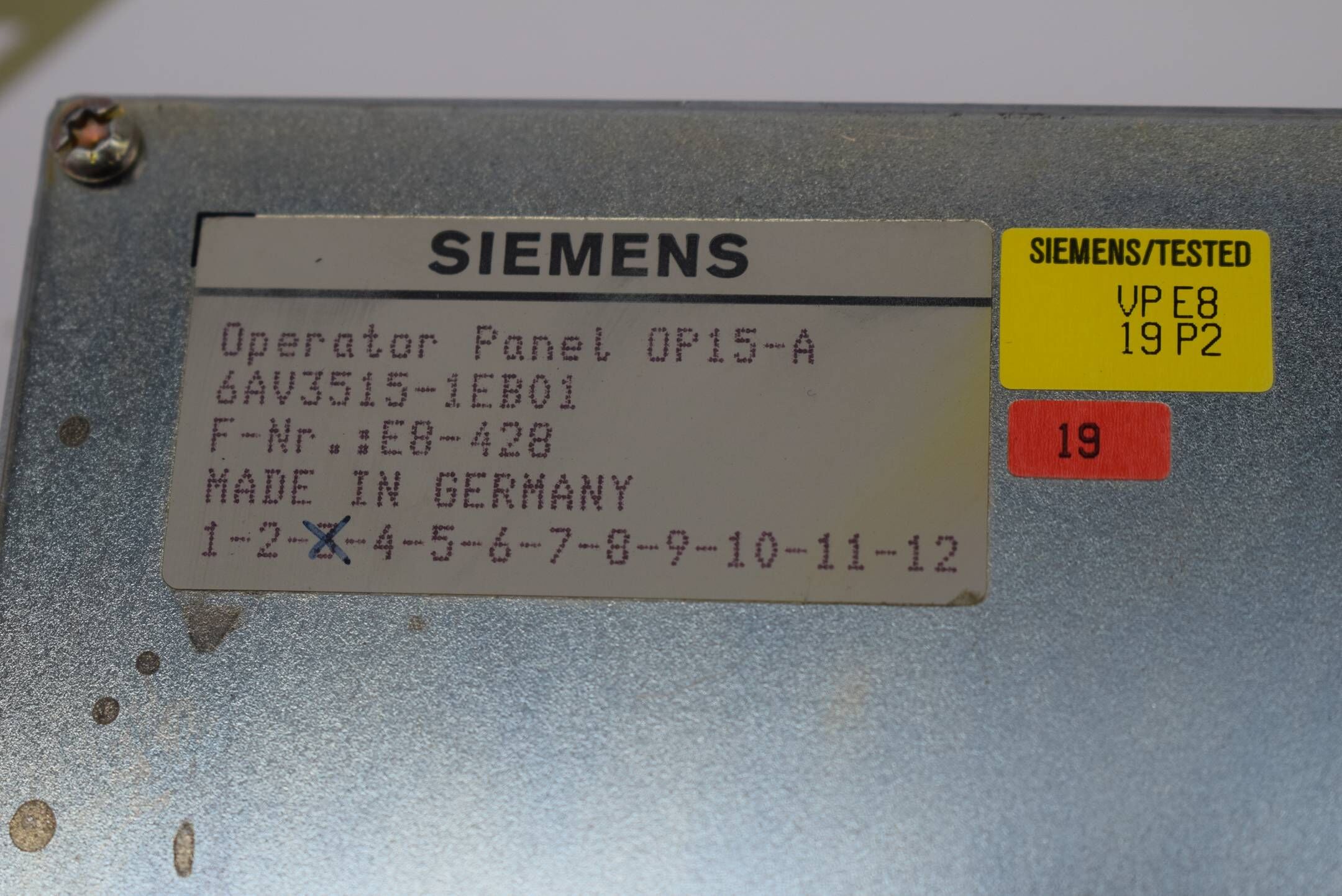Siemens OP15/A Operator Panel 2 Line Display 6AV3515-1EB01 ( 6AV3 515-1EB01 ) 