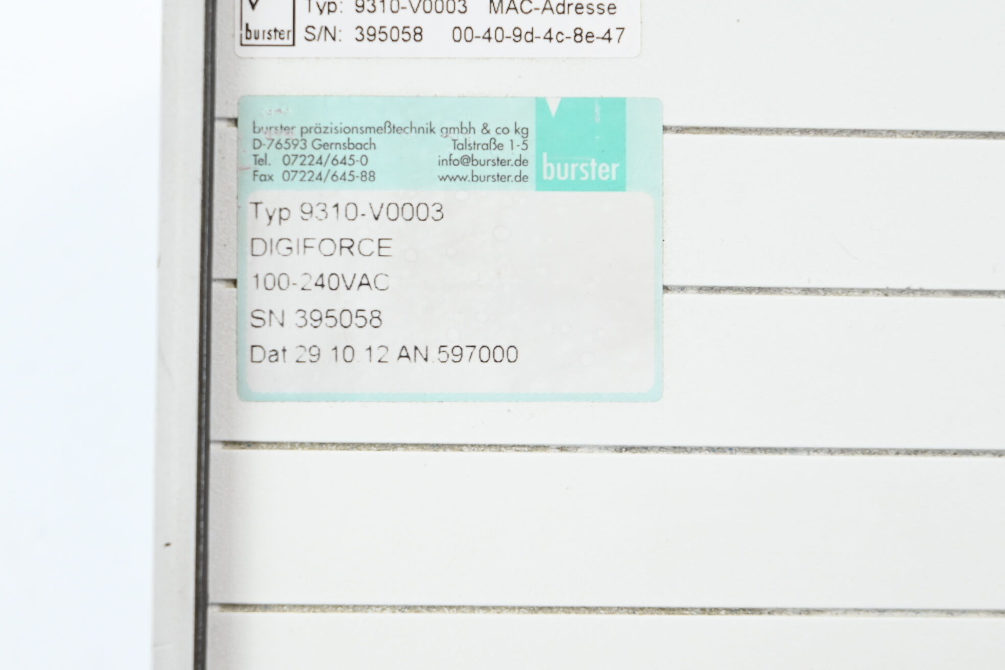 Burster Digiforce 9310 ( 9310-V0003 ) 100-240VAC