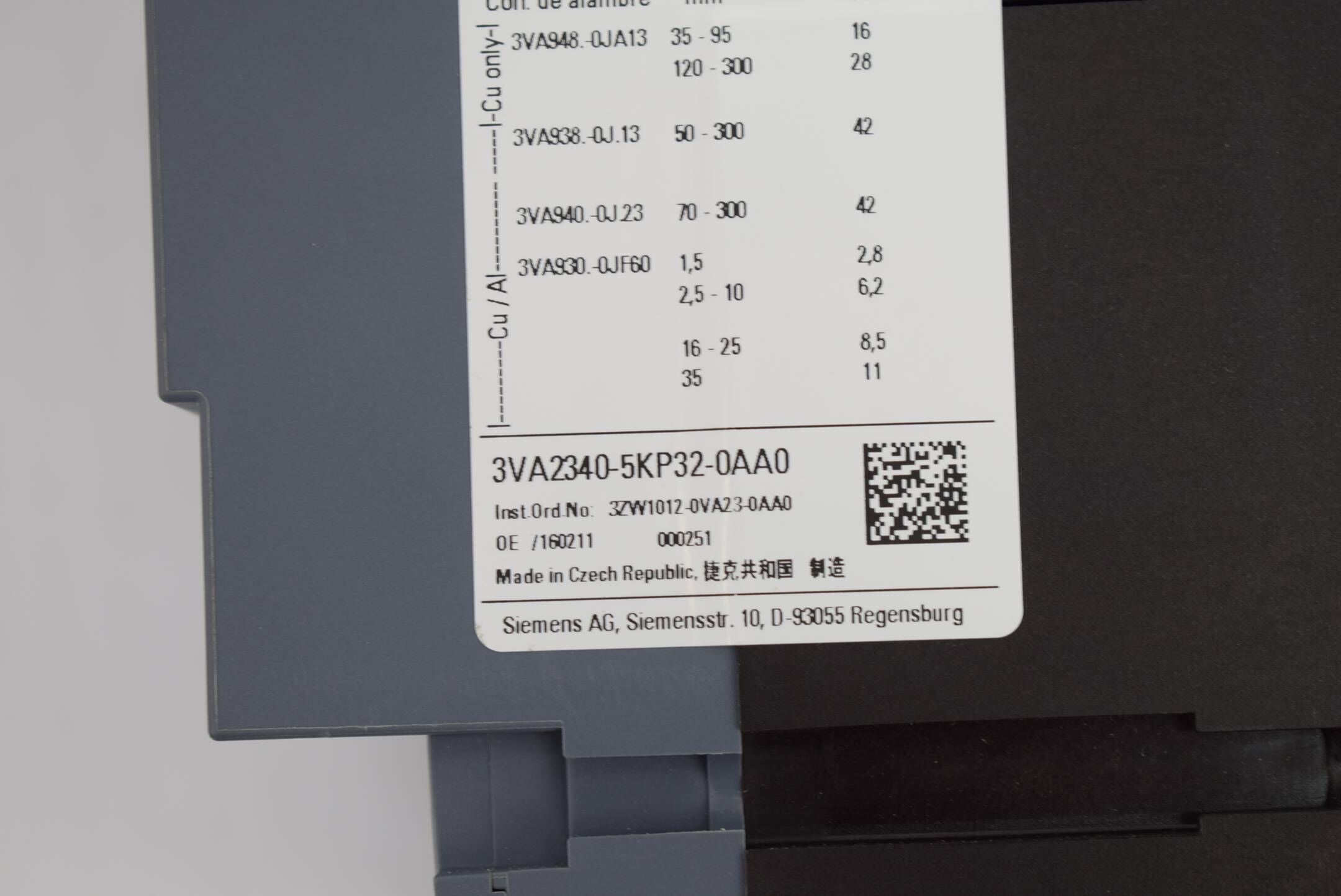 Siemens Frame 630M 3VA2340-5KP32-0AA0 ( 3VA2 340-5KP32-0AA0 )