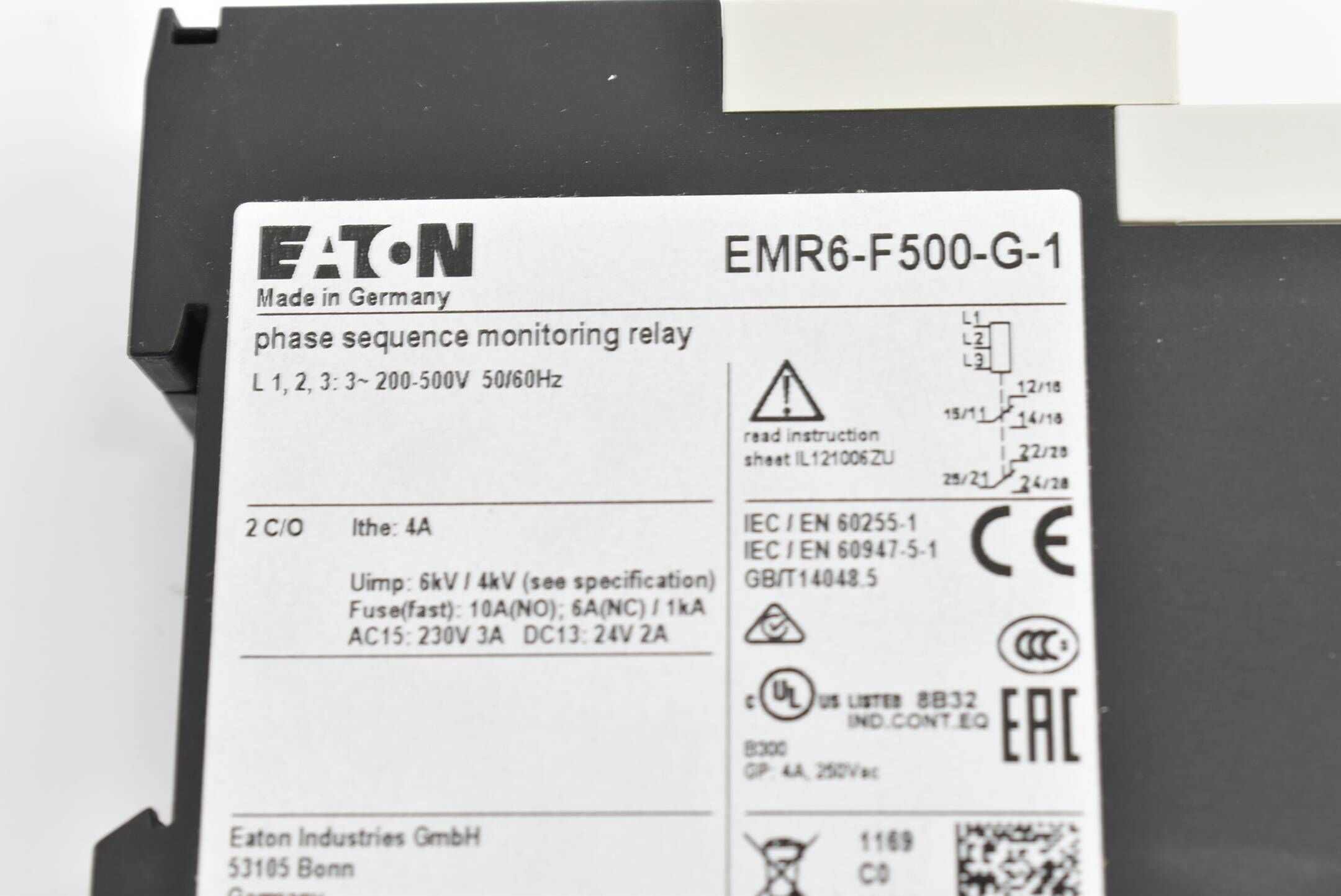 Eaton phase sequence monitoring relay EMR6-F500-G-1 