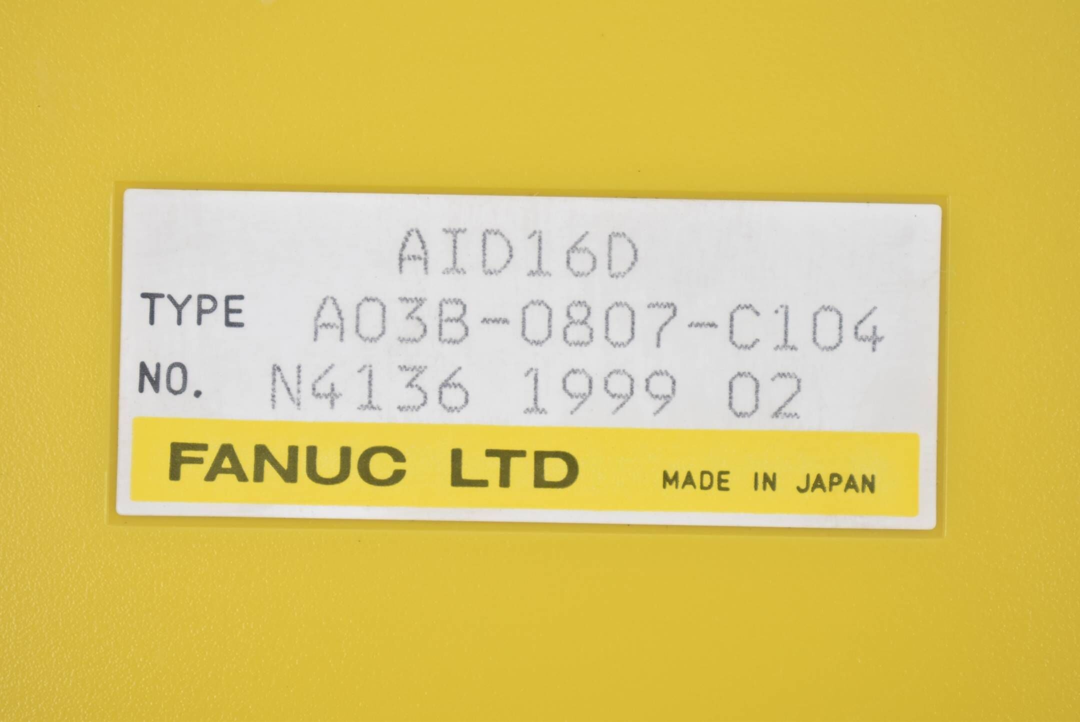 Fanuc Digital Input Output Modul AID16D A03B-0807-C104