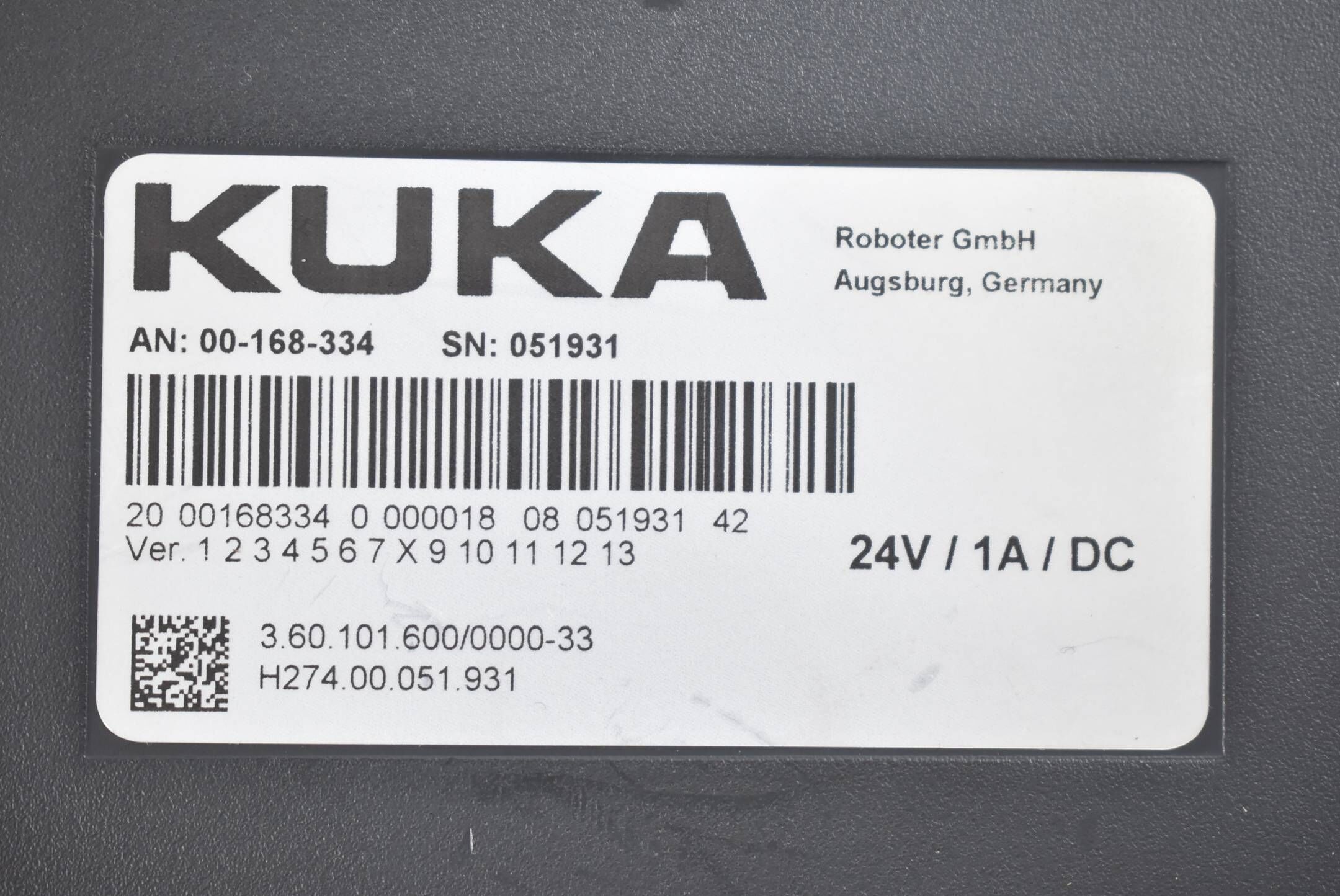 Kuka Roboter KR C4 SmartPad Control Panel 00-168-334 Version 8 + 1 Schlüssel