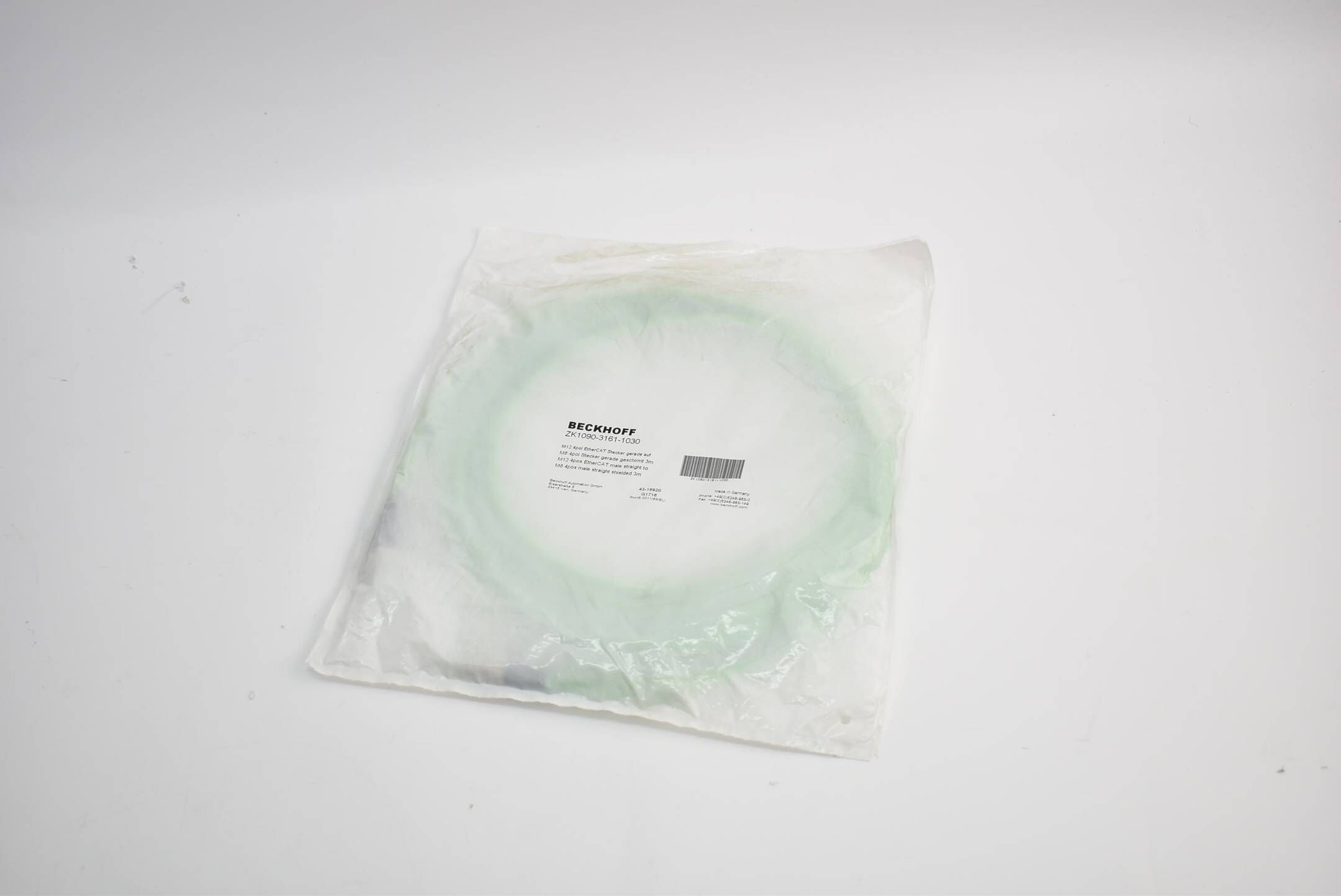 Beckhoff M12 EtherCAT-Leitung PUR AWG 22 3 m ZK1090-3161-1030