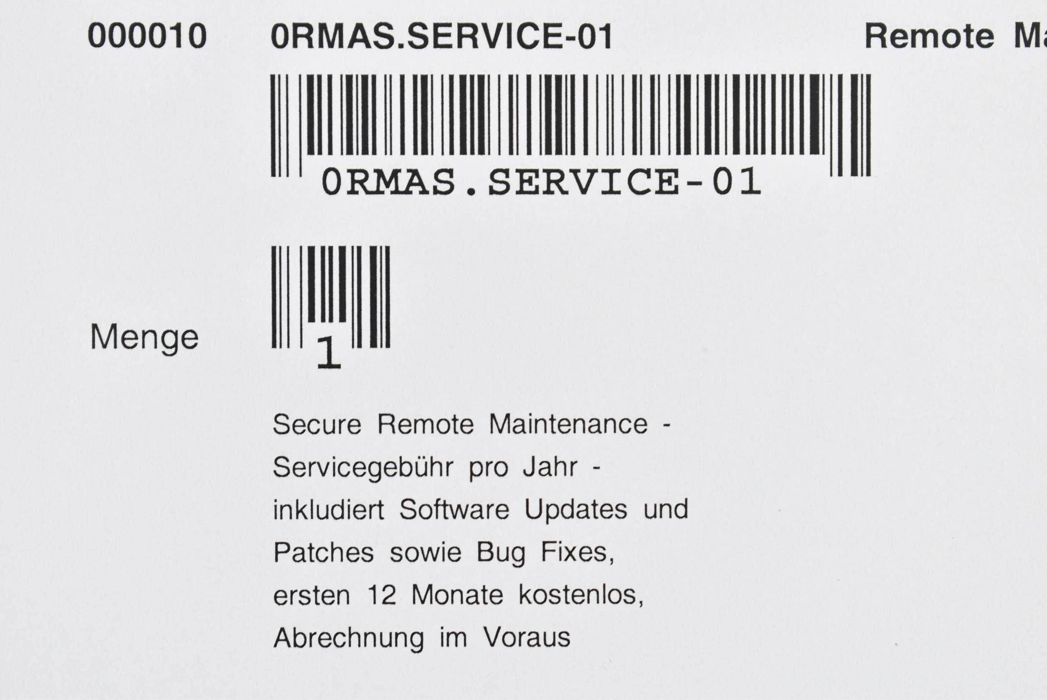 B&R automation Lizenz Remote Maintenance 0RMAS.Service-1 Menge 1