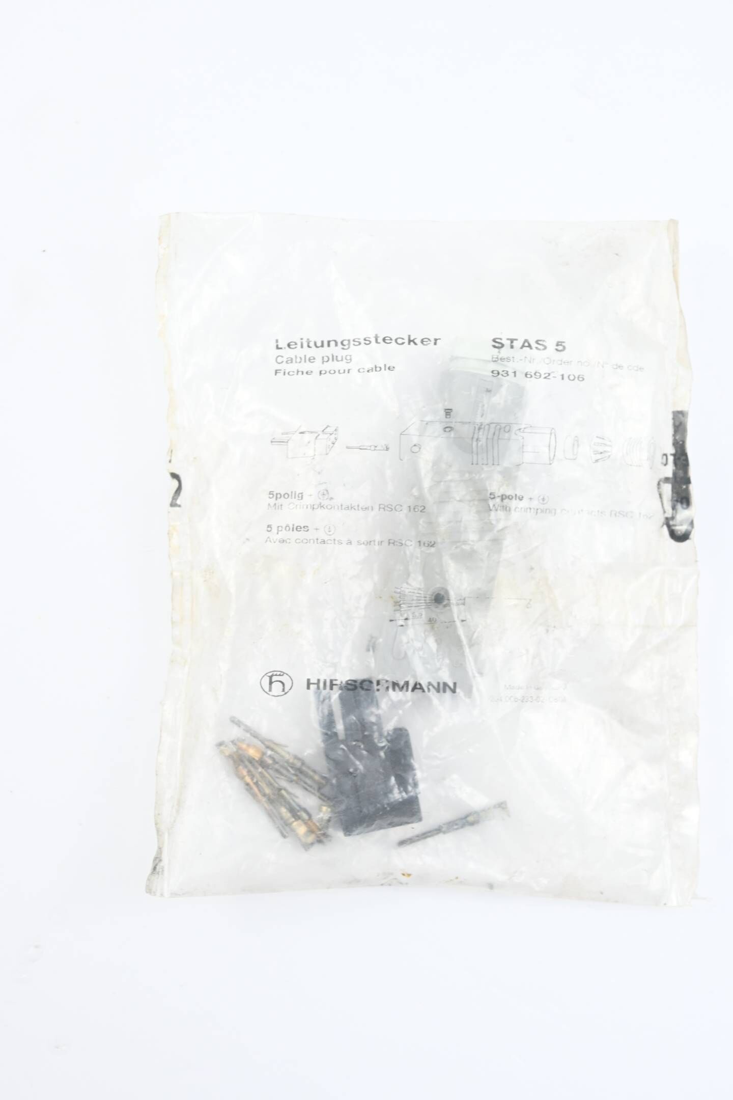 Hirschmann Leitungsstecker STAS 5 ( 931692-106 )