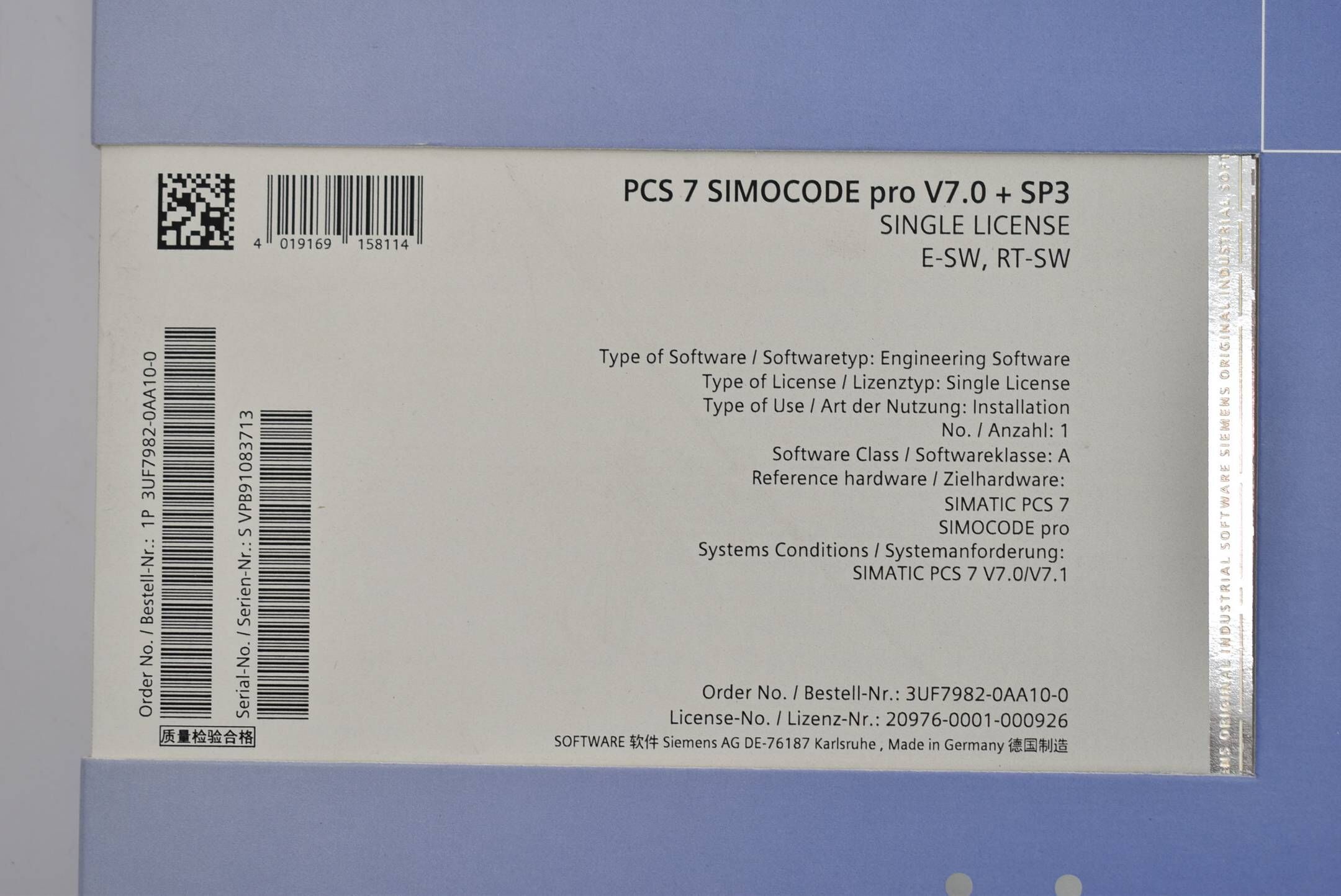 Siemens PCS 7 simocode pro V7.0 + SP3 3UF7 982-0AA10-0 ( 3UF7982-0AA10-0 )