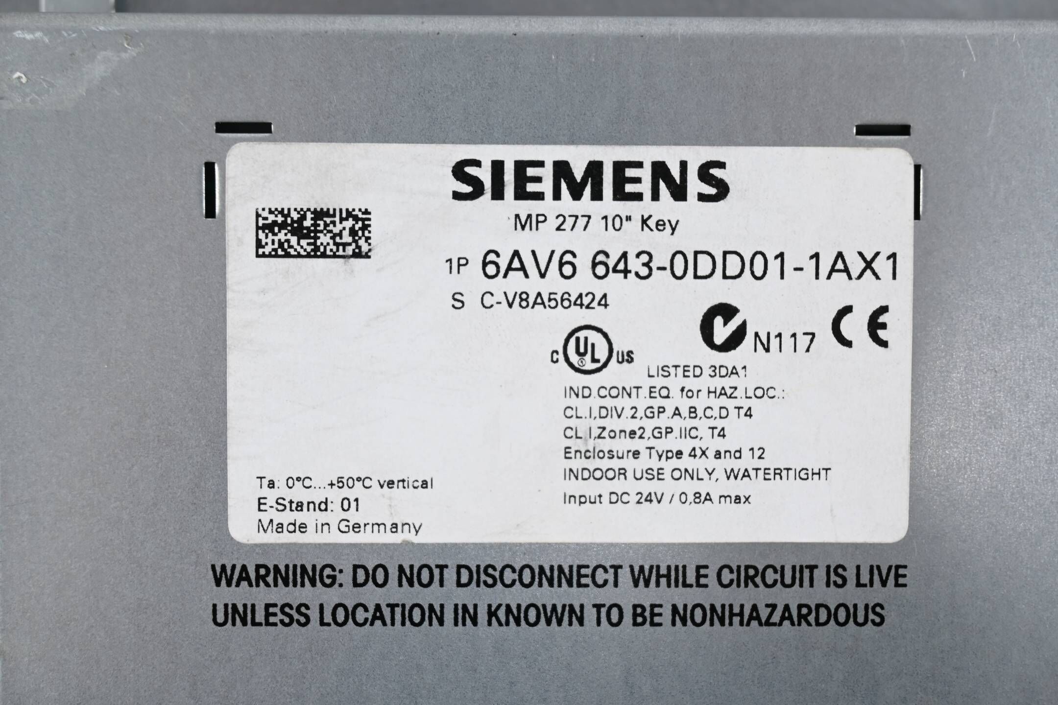 GENERALÜBERHOLT Siemens Simatic Multipanel MP 277 6AV6643-0DD01-1AX1 E.01