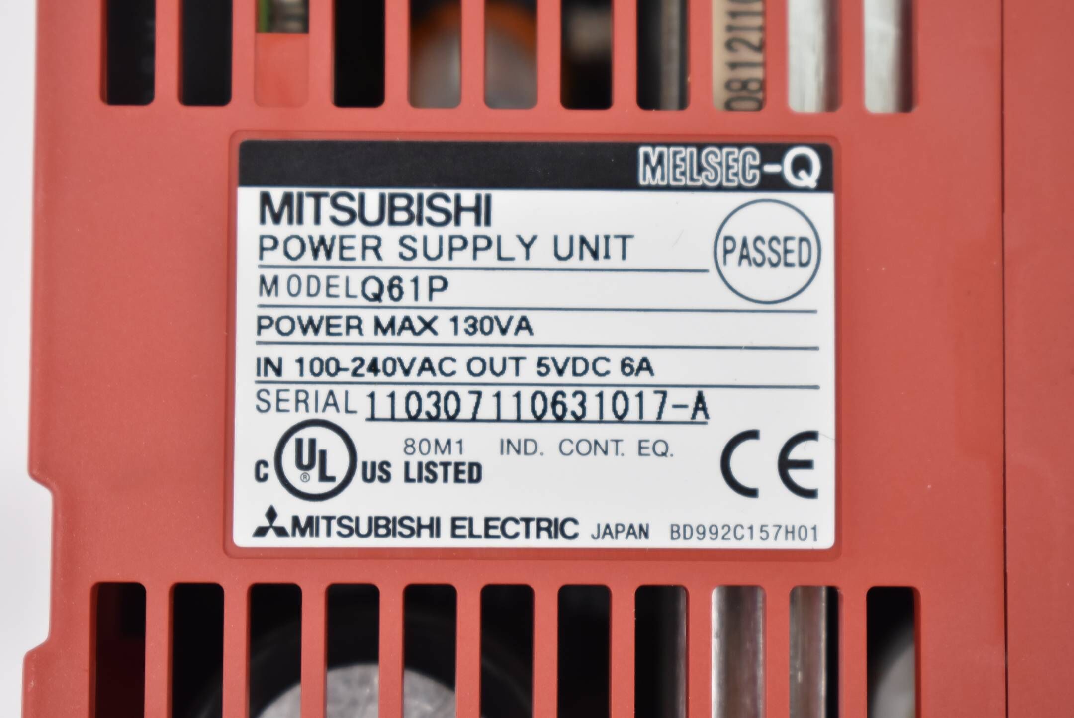 Mitsubishi Melsec Power Supply Unit Q61P ( 130VA 100-240VAC 5VDC 6A )